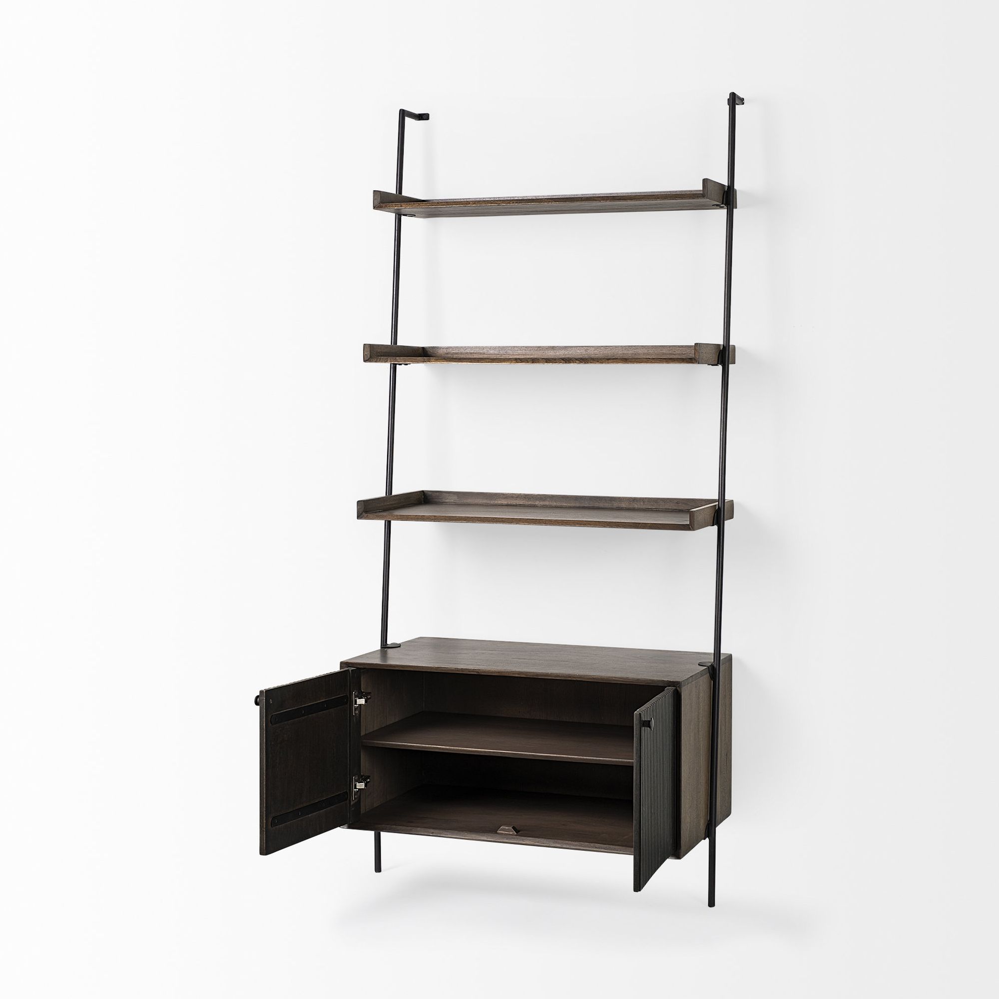 Mercana - Grace Two-Toned Brown Wood 3 Shelf Shelving Unit