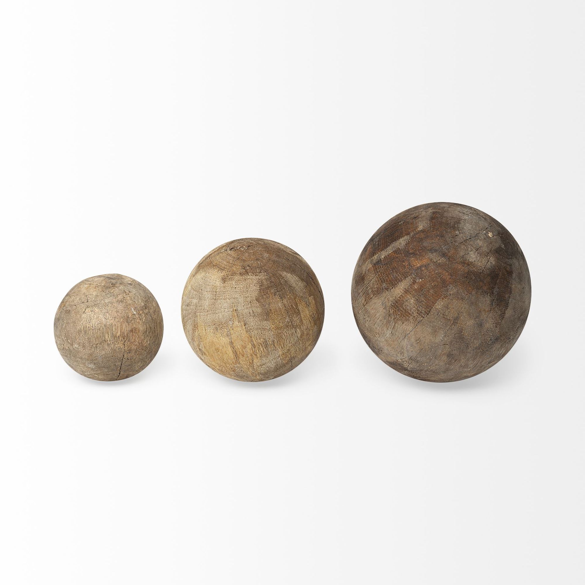 Mercana - Carrick Natural Wood Decorative Spheres (Set of 3)