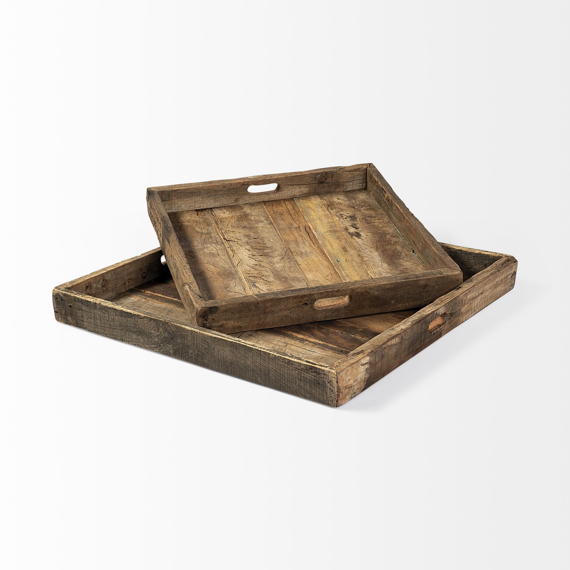 Mercana Carson Reclaimed Wood Tray - Brown, Small