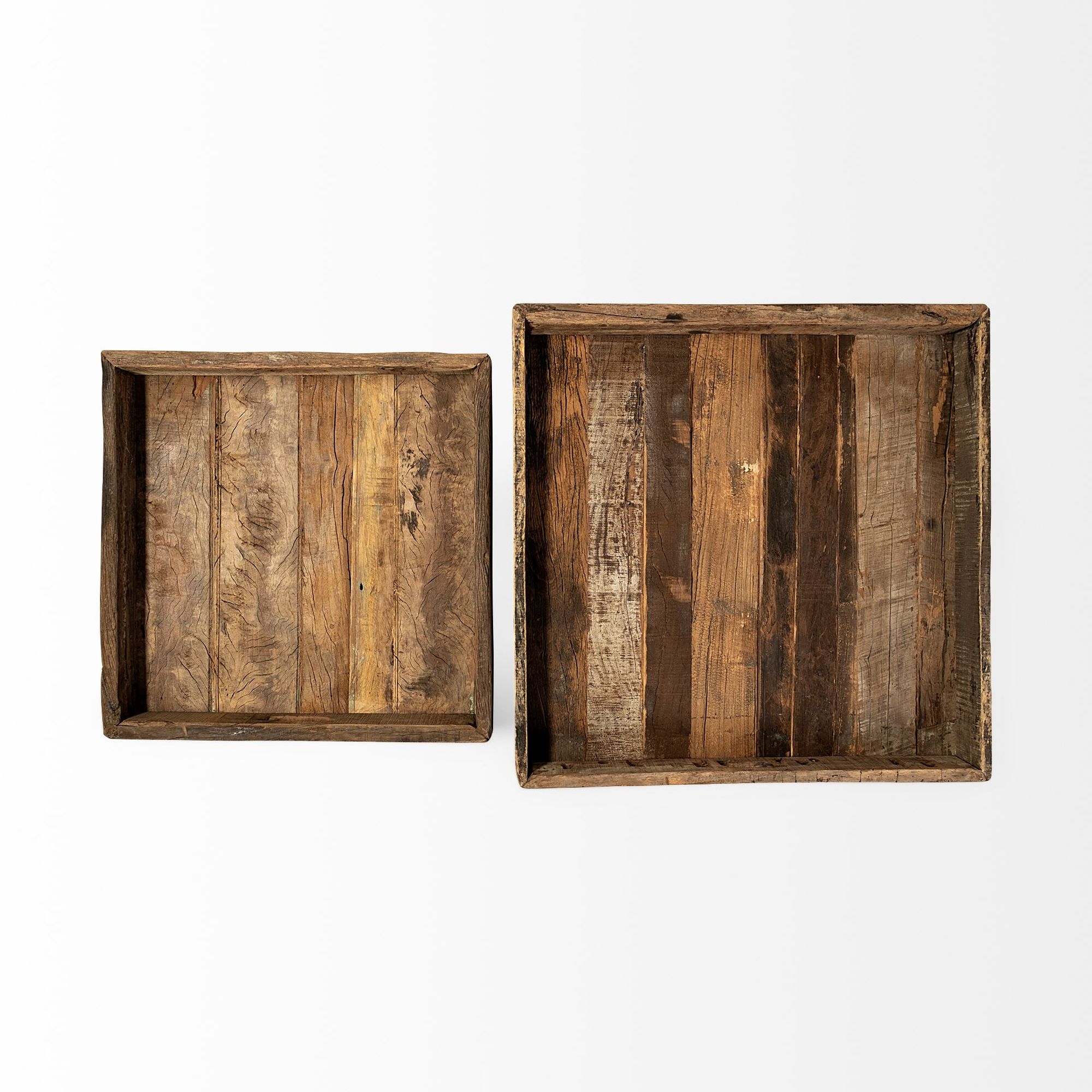 Mercana Carson Reclaimed Wood Tray - Brown, Small