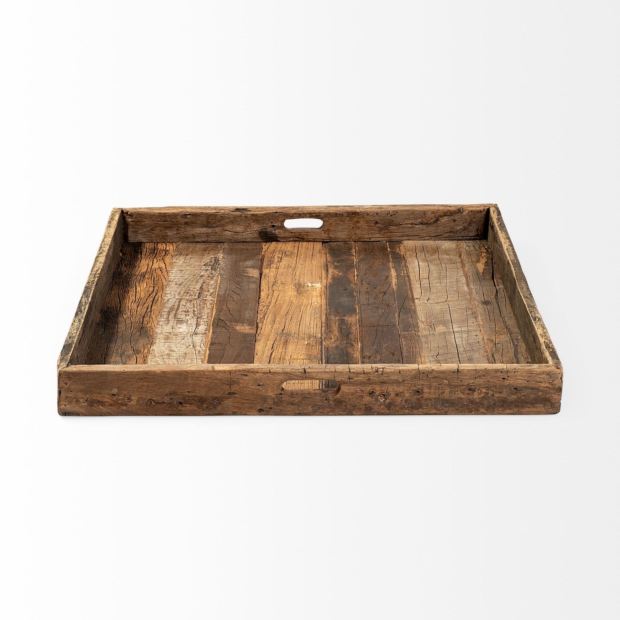 Mercana Carson Reclaimed Wood Tray - Brown, Large