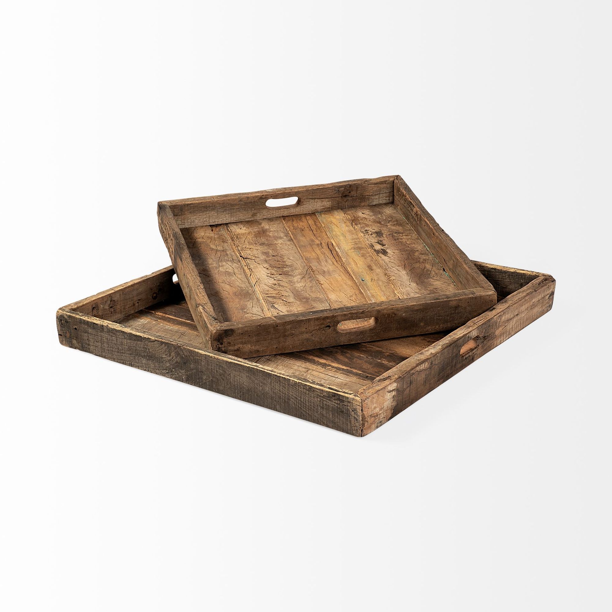 Mercana Carson Reclaimed Wood Tray - Brown, Large