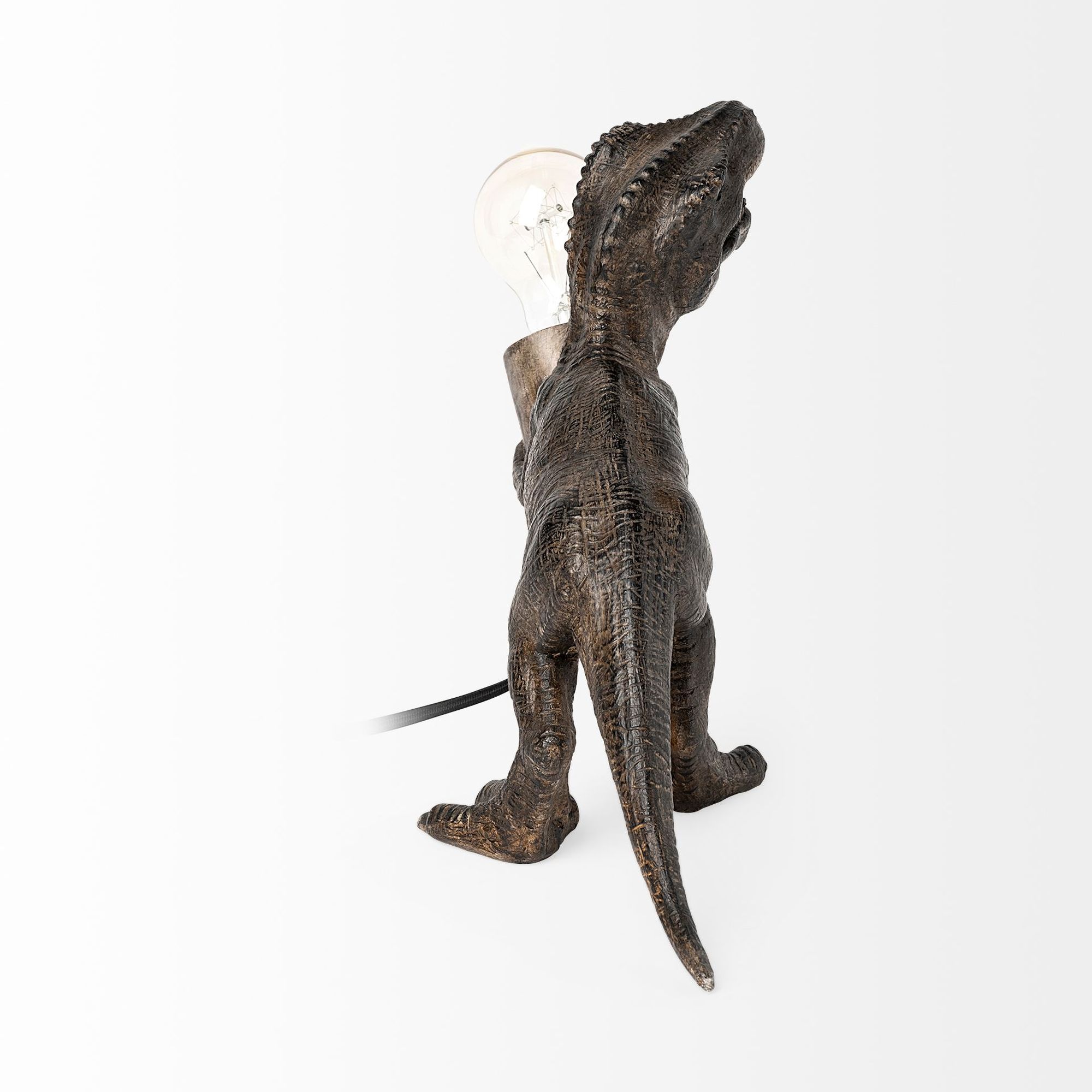 Mercana - Raptor (10.6"H) Dark Tone Resin Tyrannosaurus Rex Table Lamp