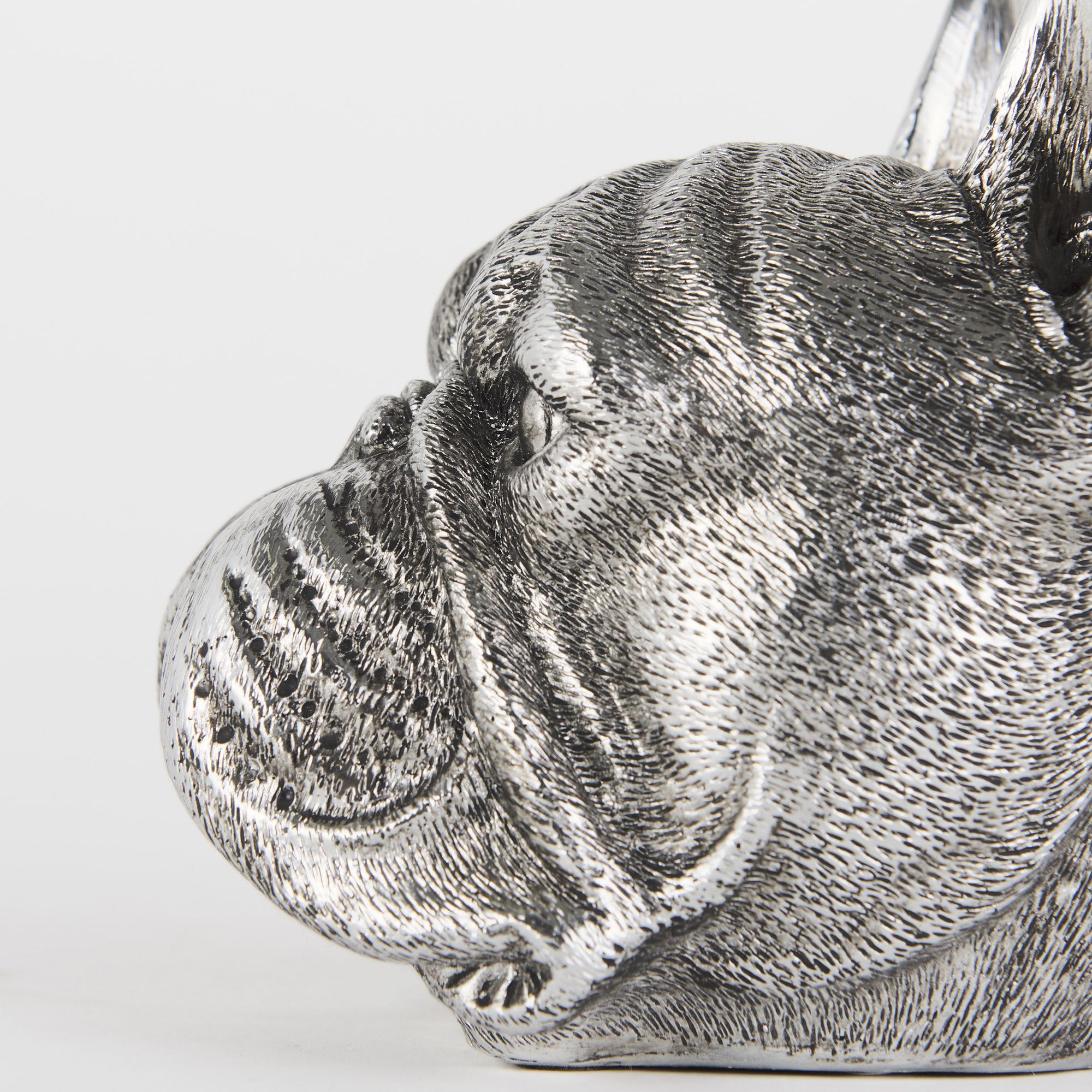 Mercana - Bruno 5L x 5W Silver American Bulldog Bookends (Set of 2)