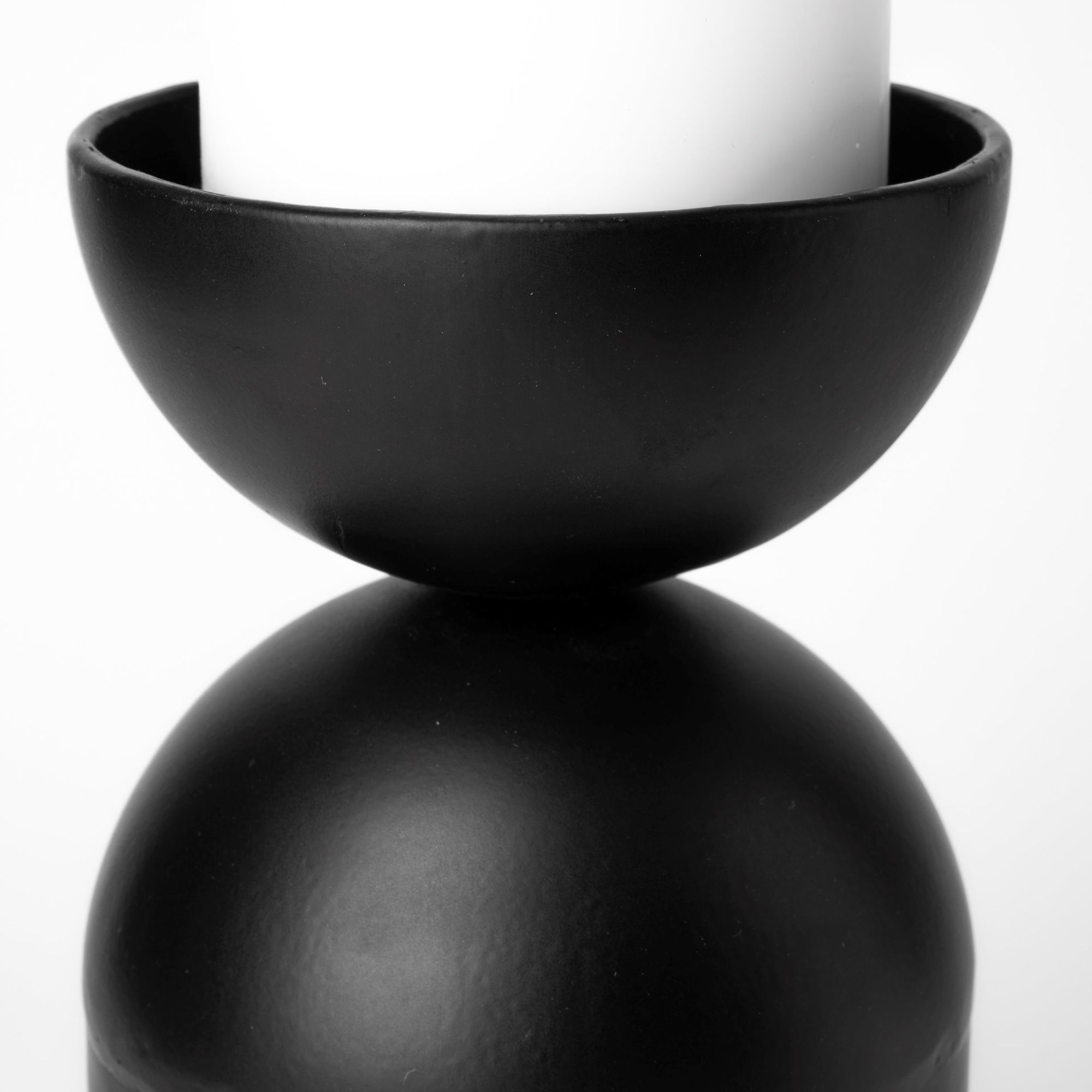 Mercana - Alex Black Metal Cylindrical Table Candle Holder