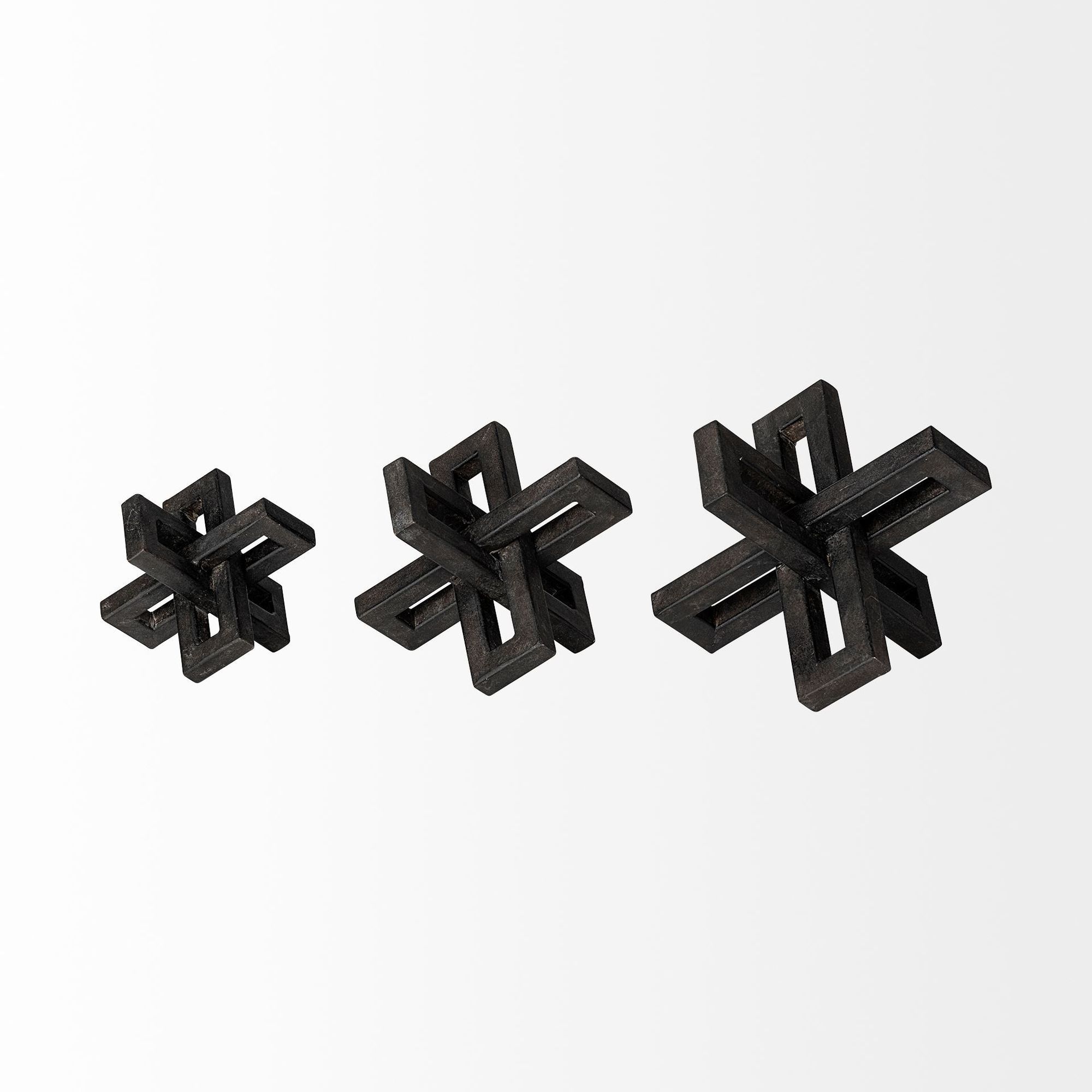 Mercana - Aleph Black Metal Small Medium Large Jacks (Set of 3)