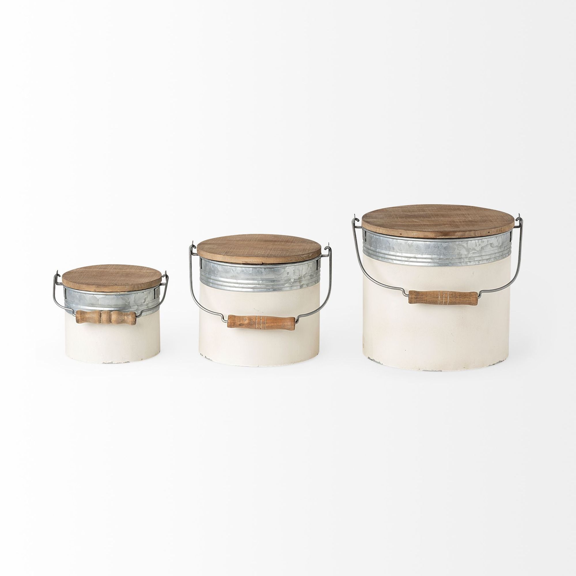 Mercana - Alani White Metal Storage Boxes (Set of 3)