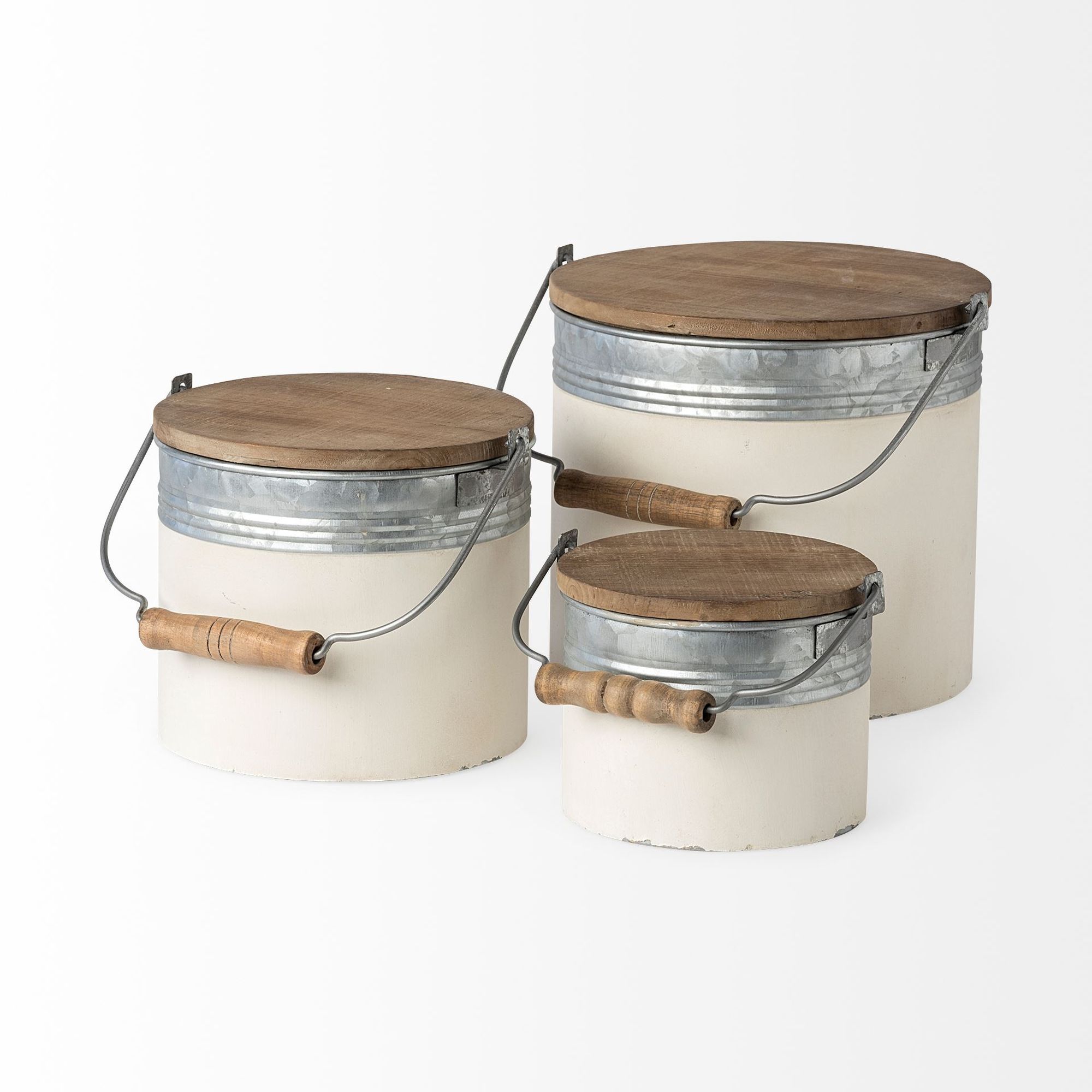 Mercana - Alani White Metal Storage Boxes (Set of 3)