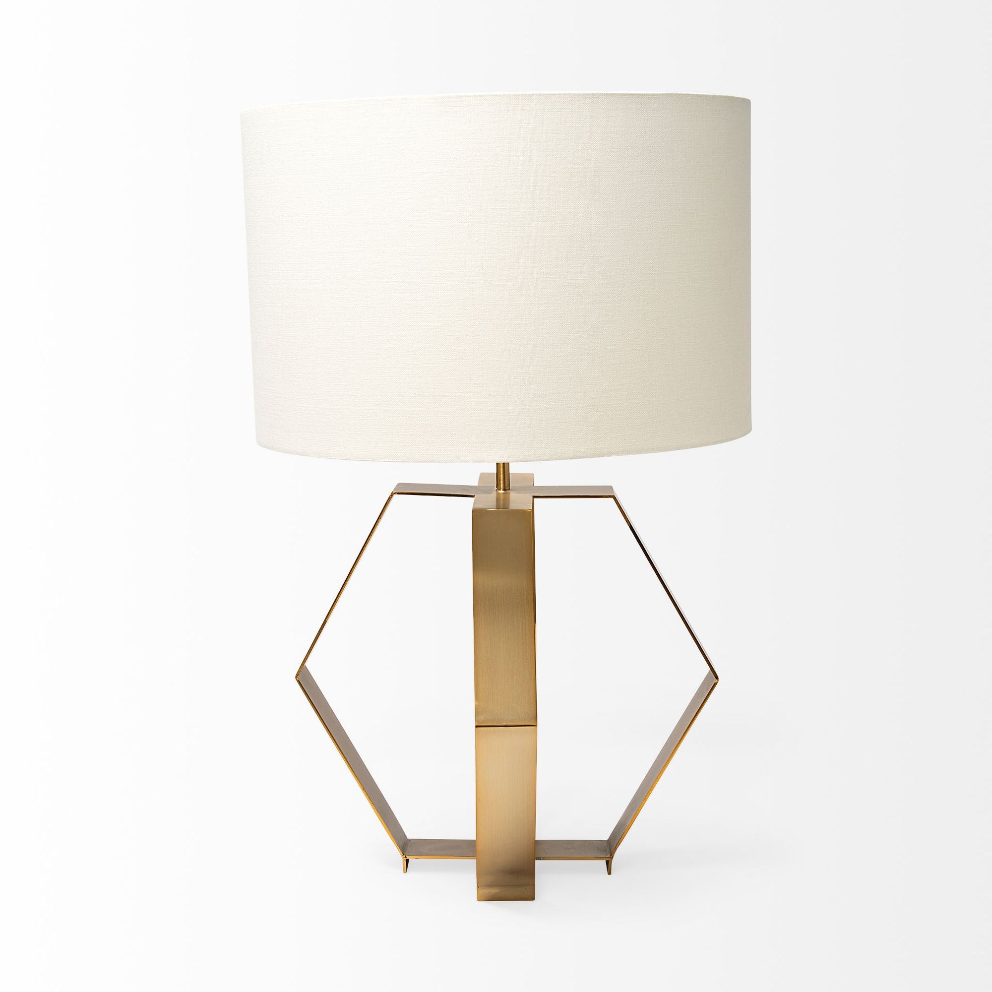 Mercana - Edwards (26"H) Gold Metal Base with Cream Fabric Shade Table Lamp