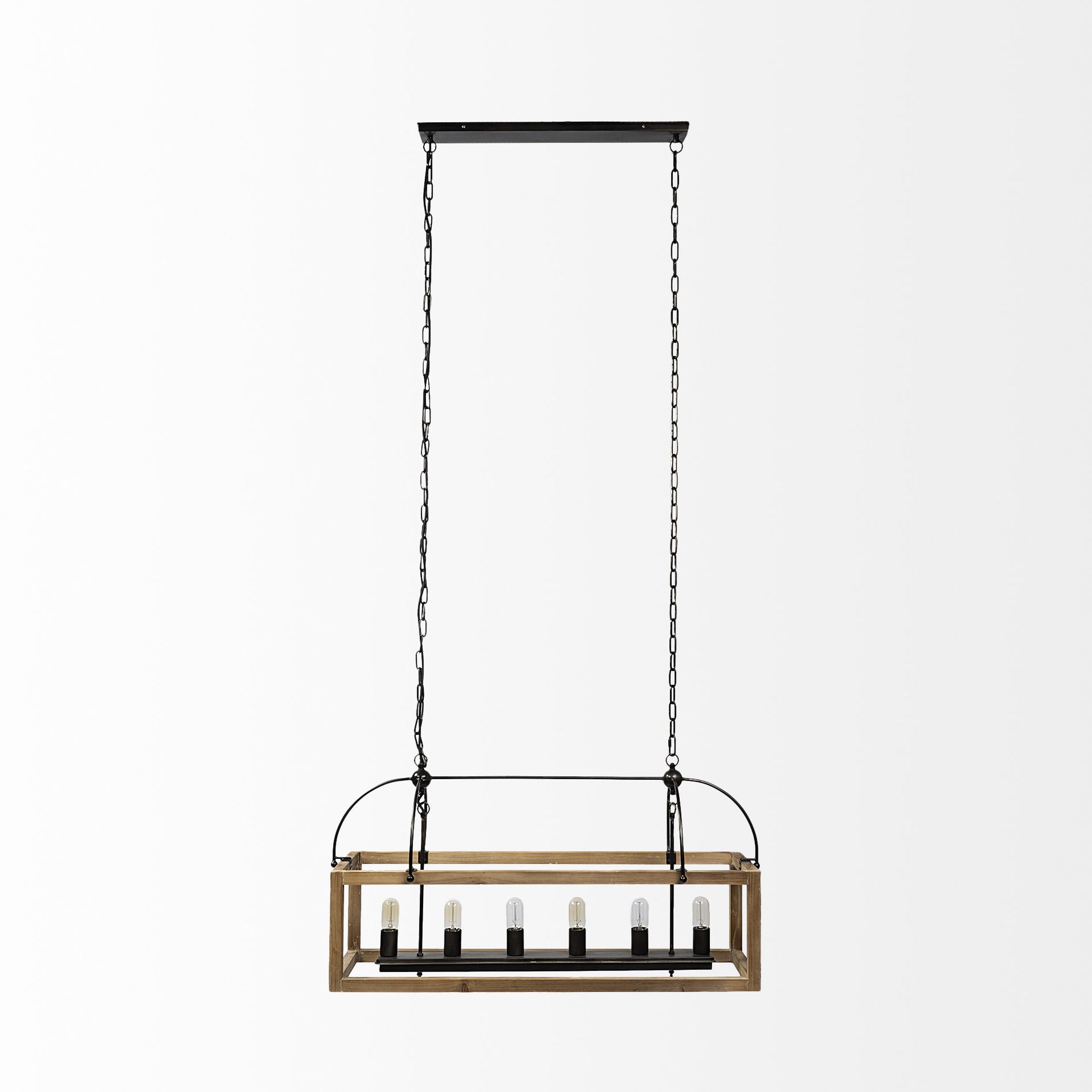 Mercana - Josie Natural Wood Chassis Six Light Chandelier