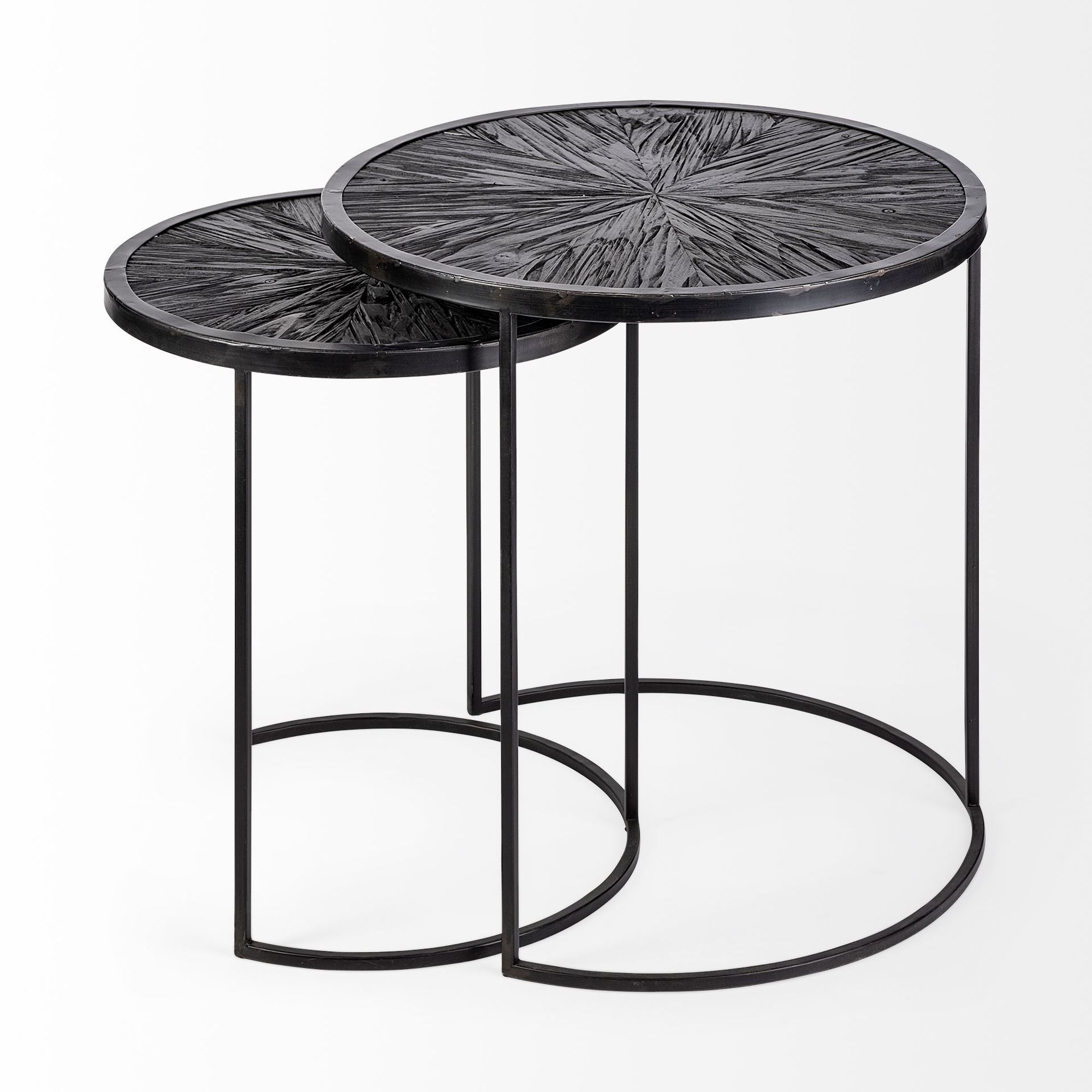 Mercana Chakra Accent Table (Set of 2) - Dark Brown, Wood