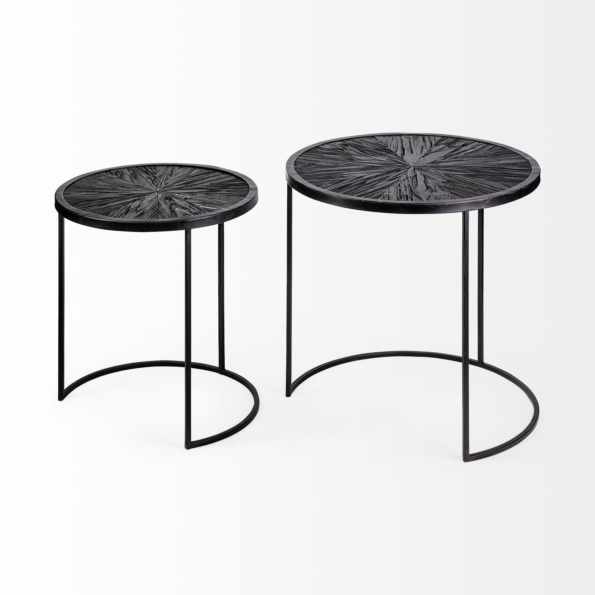 Mercana Chakra Accent Table (Set of 2) - Dark Brown, Wood