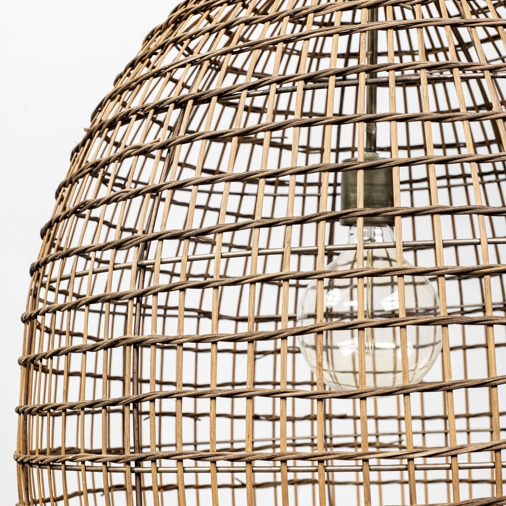 Mercana - Aruba Medium Brown Woven Straw Orb Pendant Light