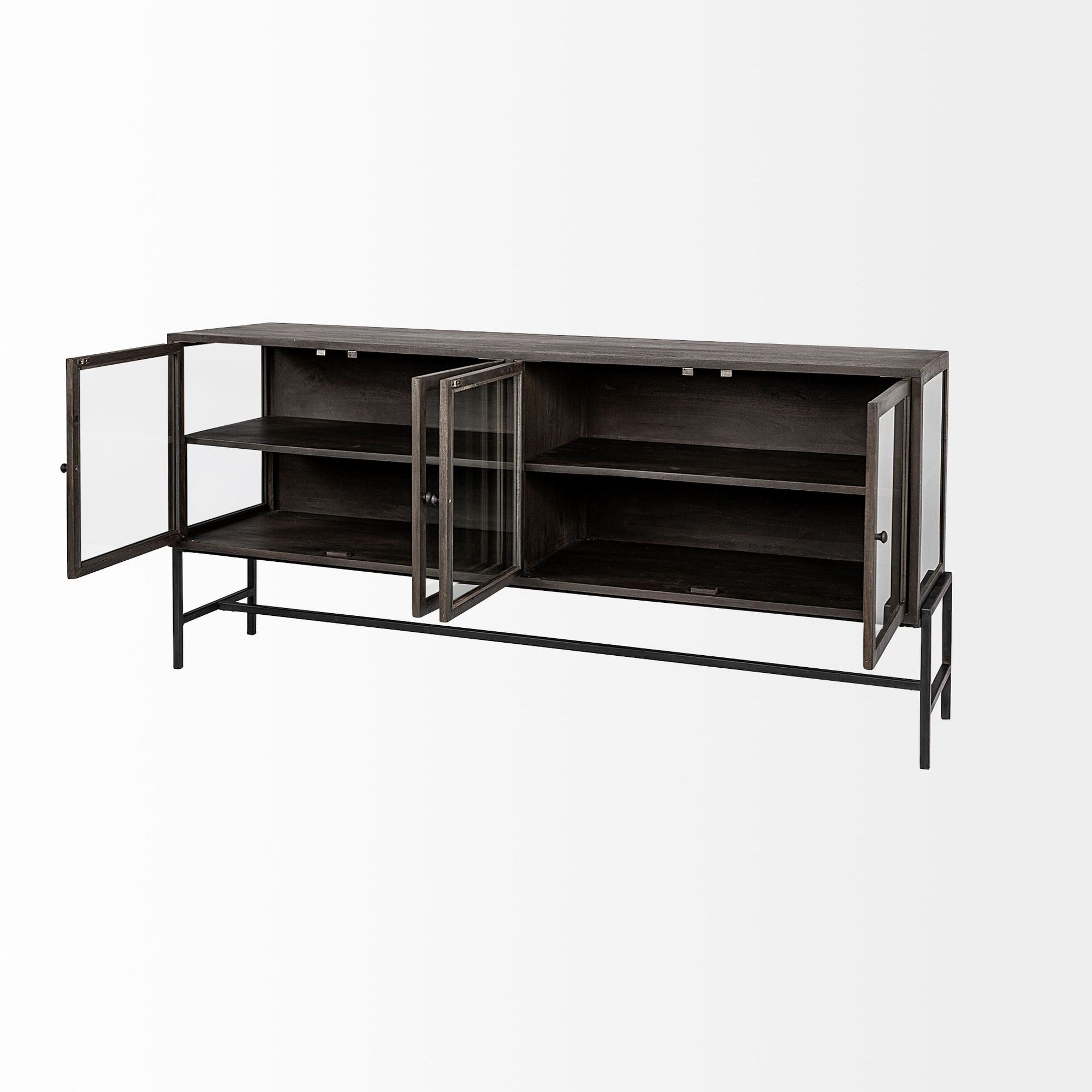 Mercana Arelius 4 Doors Sideboard - Black/Brown, Wood