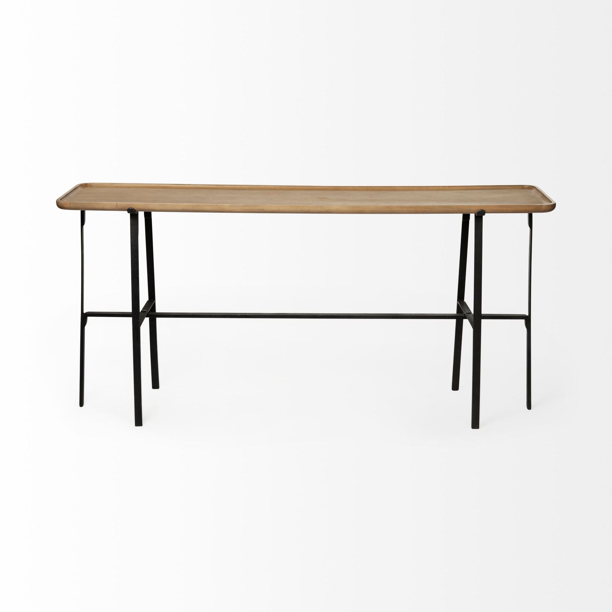 Mercana - Helios II Rectangular Brown Raised Edge Top Console Table