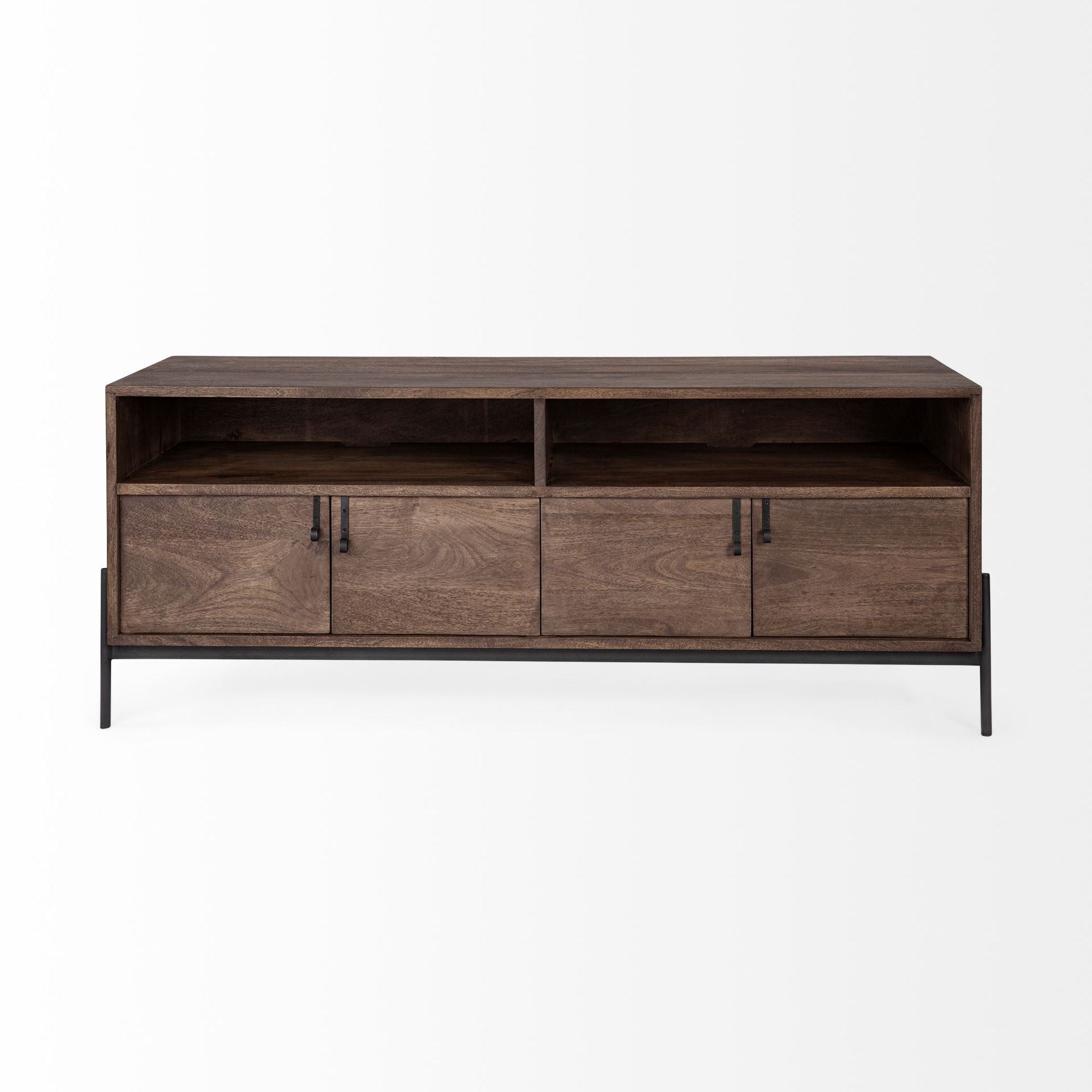 Mercana - Glenn Media Console in Dark Brown, Wood/Iron