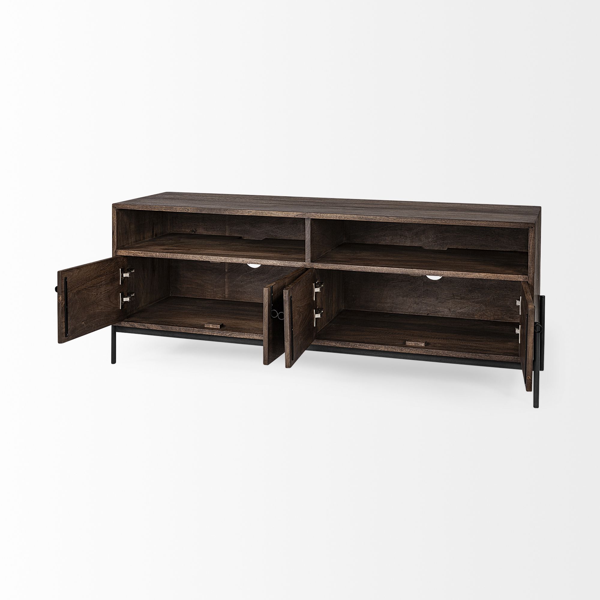 Mercana - Glenn Media Console in Dark Brown, Wood/Iron