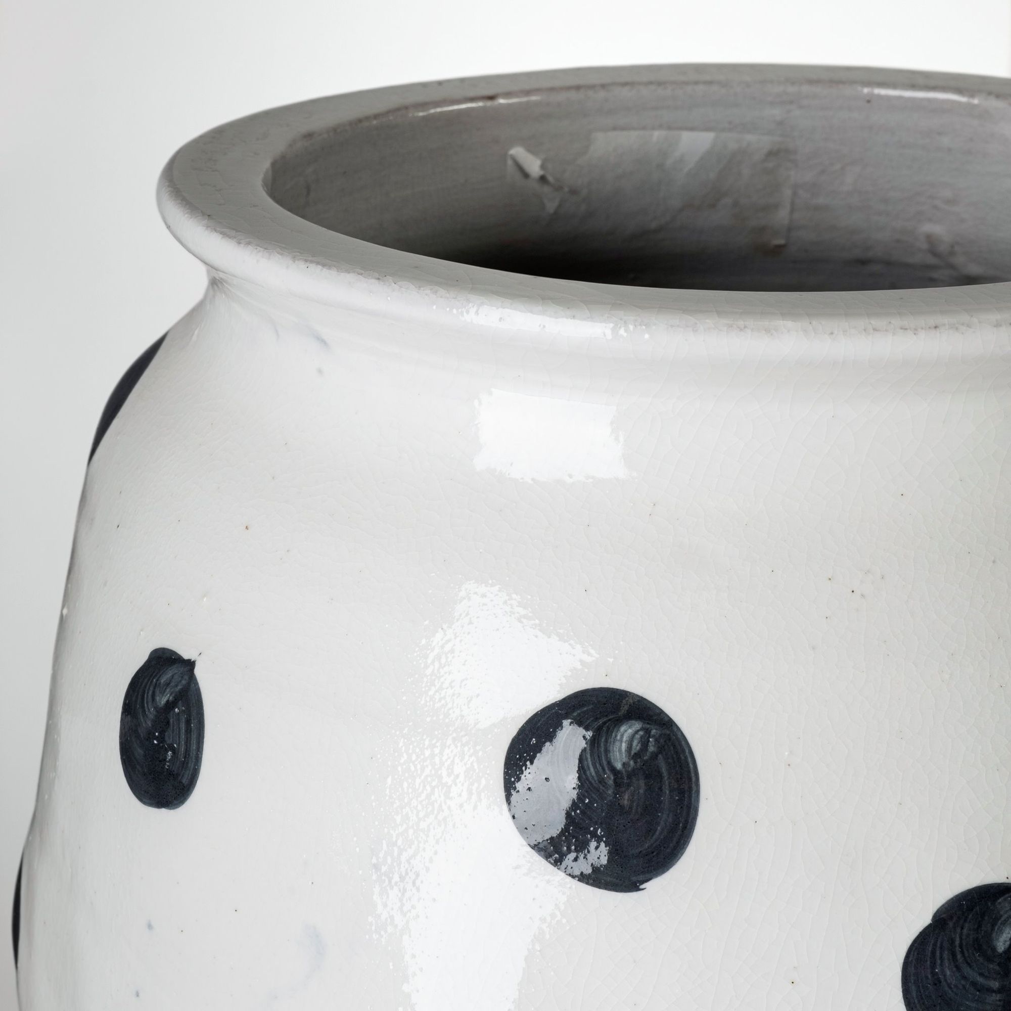 Mercana - Polka Large 32H White Ceramic Polka Dot Vase