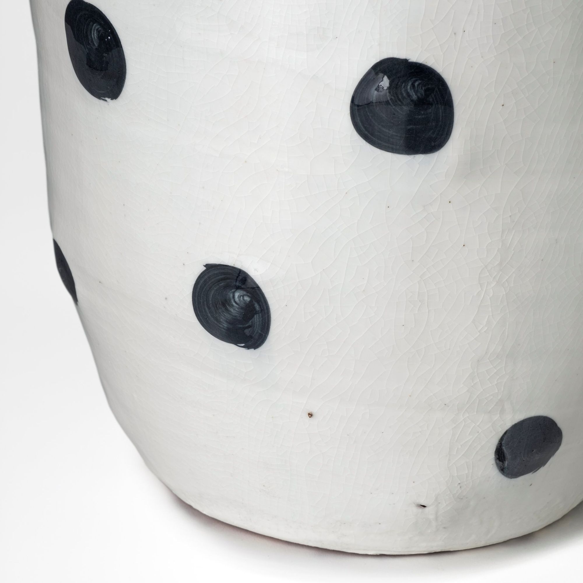 Mercana - Polka Large 32H White Ceramic Polka Dot Vase