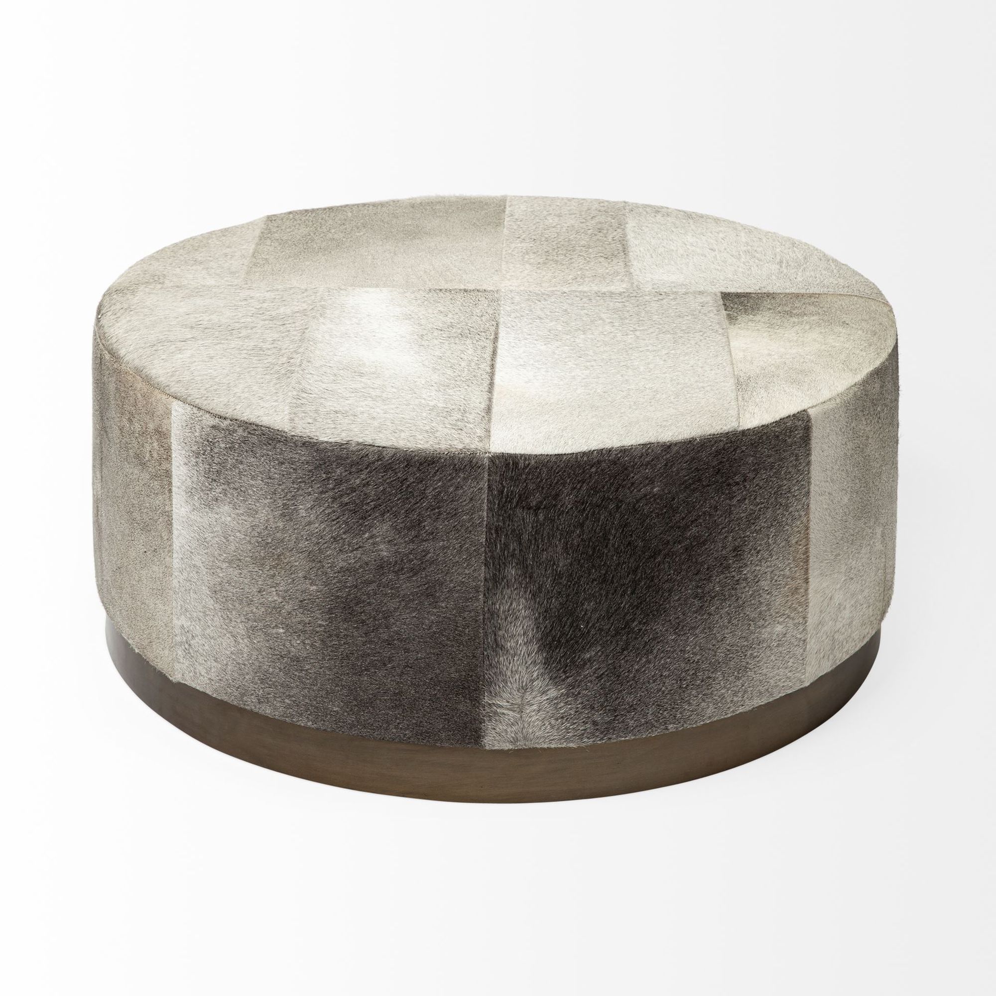 Mercana Zahavi Round Ottoman - Gray