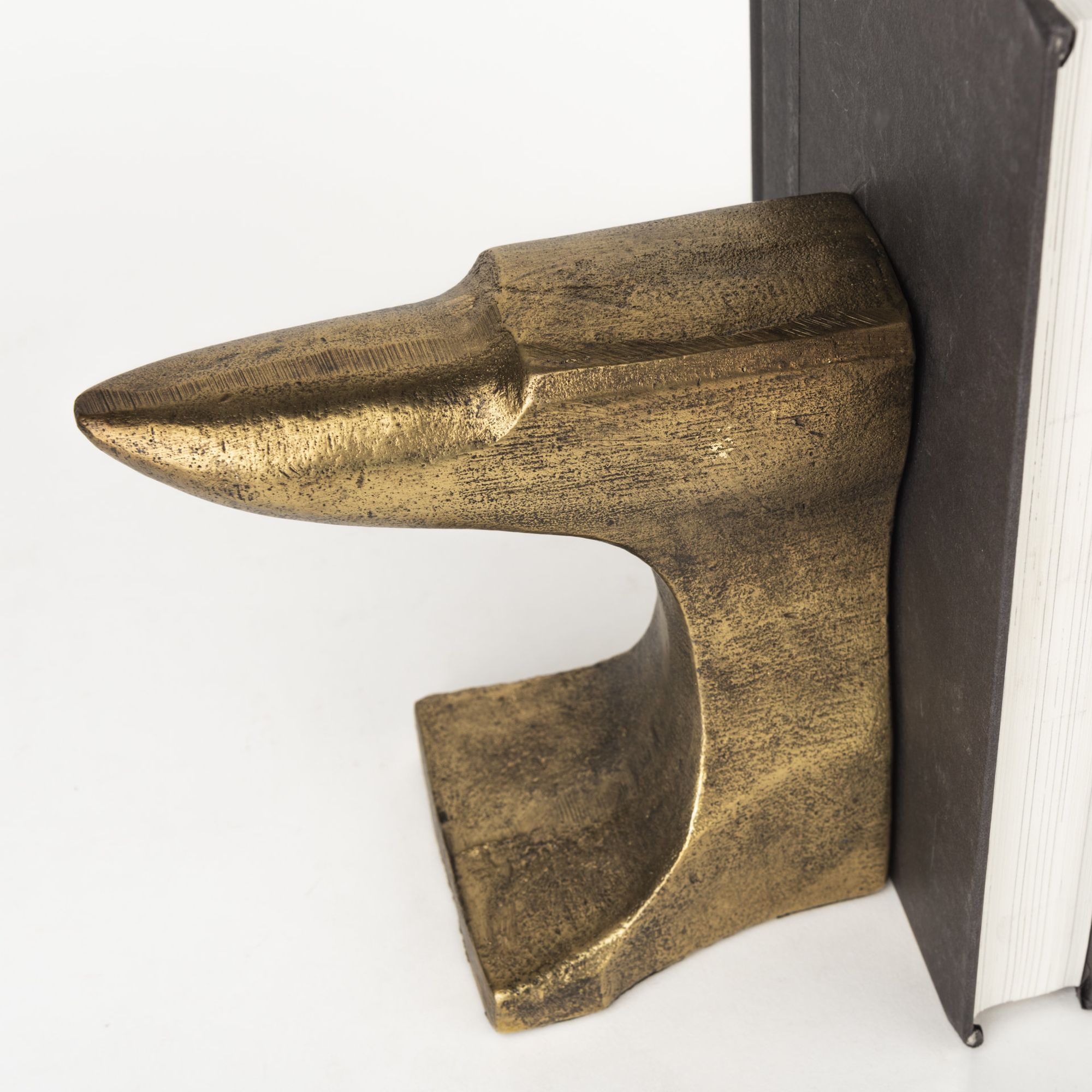 Mercana Anvilia Anvil Shaped Bookends (Set of 2) - Gold