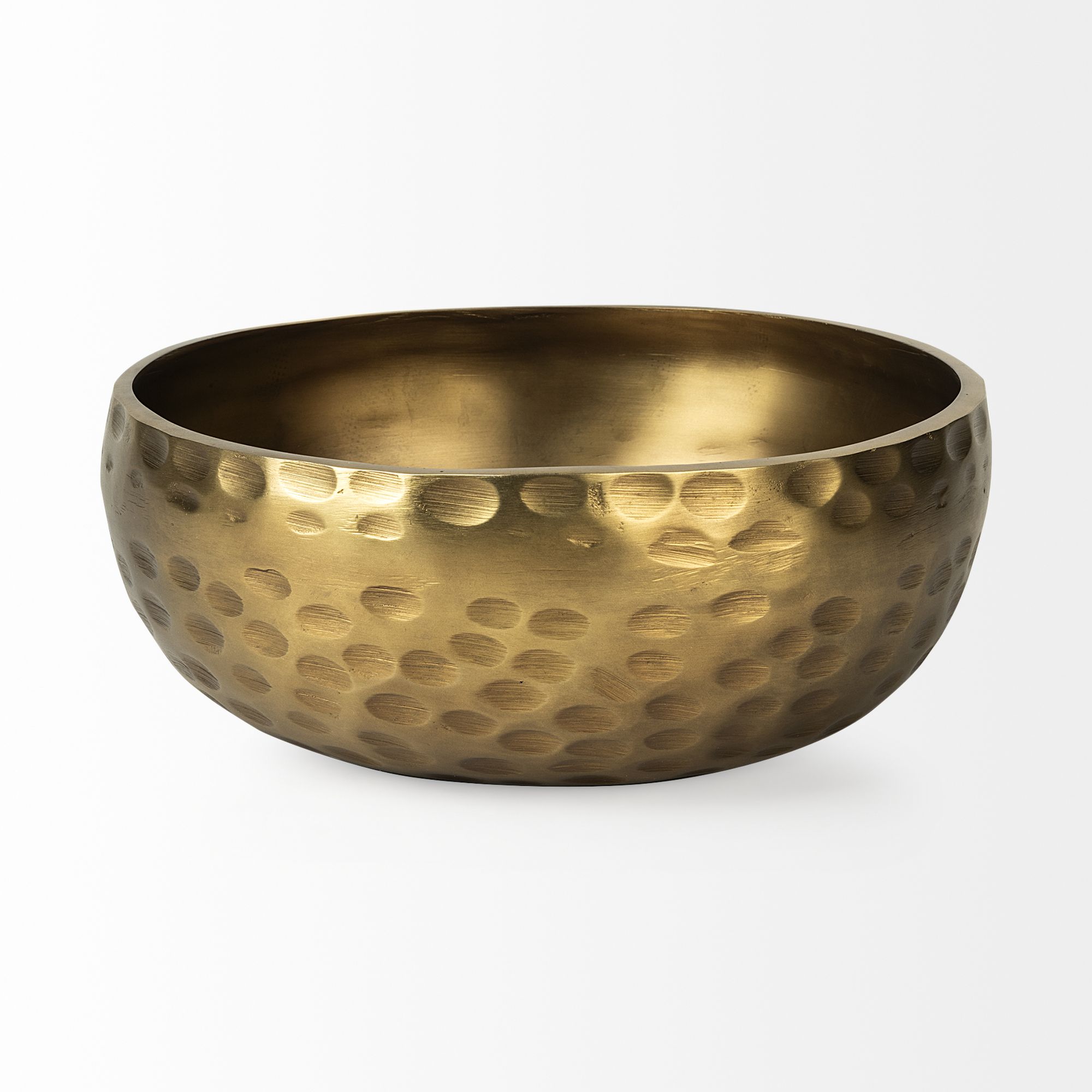 Mercana - Karmel 12L x 12W Gold Hammered Aluminum Bowl