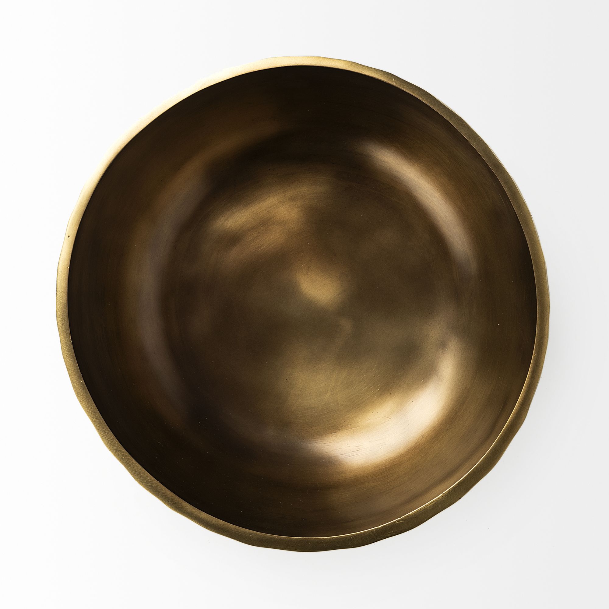 Mercana - Karmel 12L x 12W Gold Hammered Aluminum Bowl