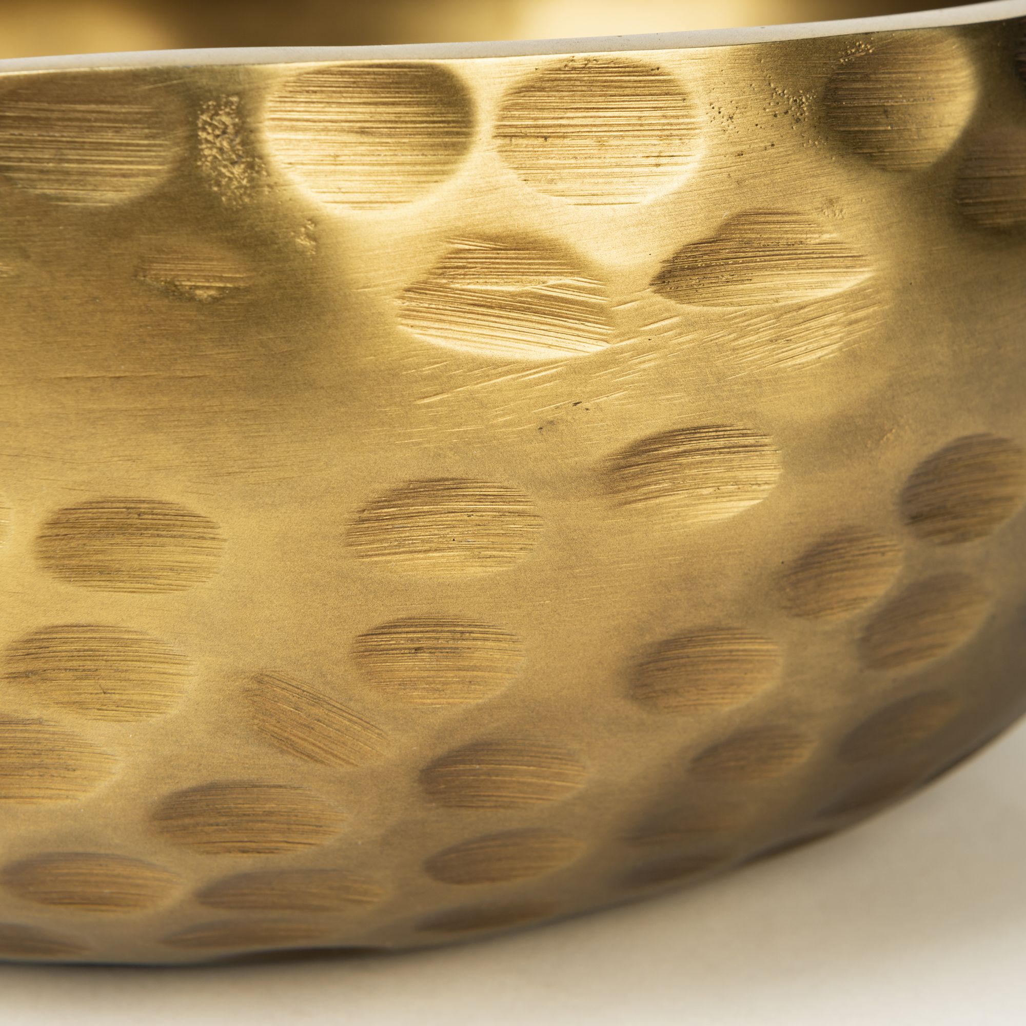 Mercana - Karmel 12L x 12W Gold Hammered Aluminum Bowl