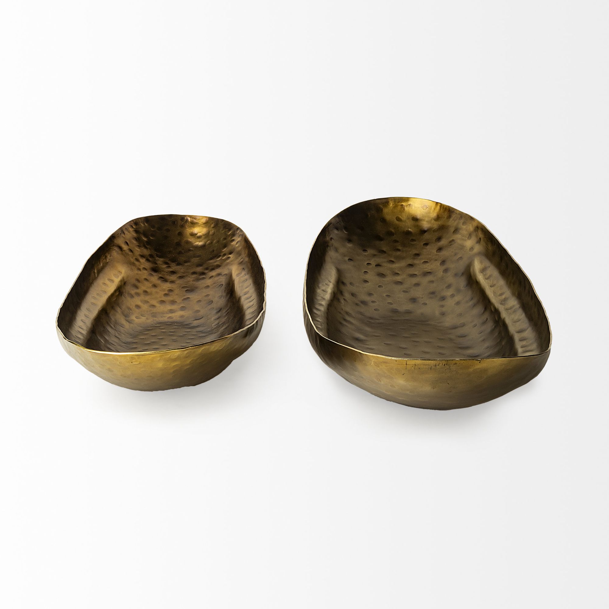 Mercana - Karmen Gold Hammered Oversized Bowls (Set of 2)