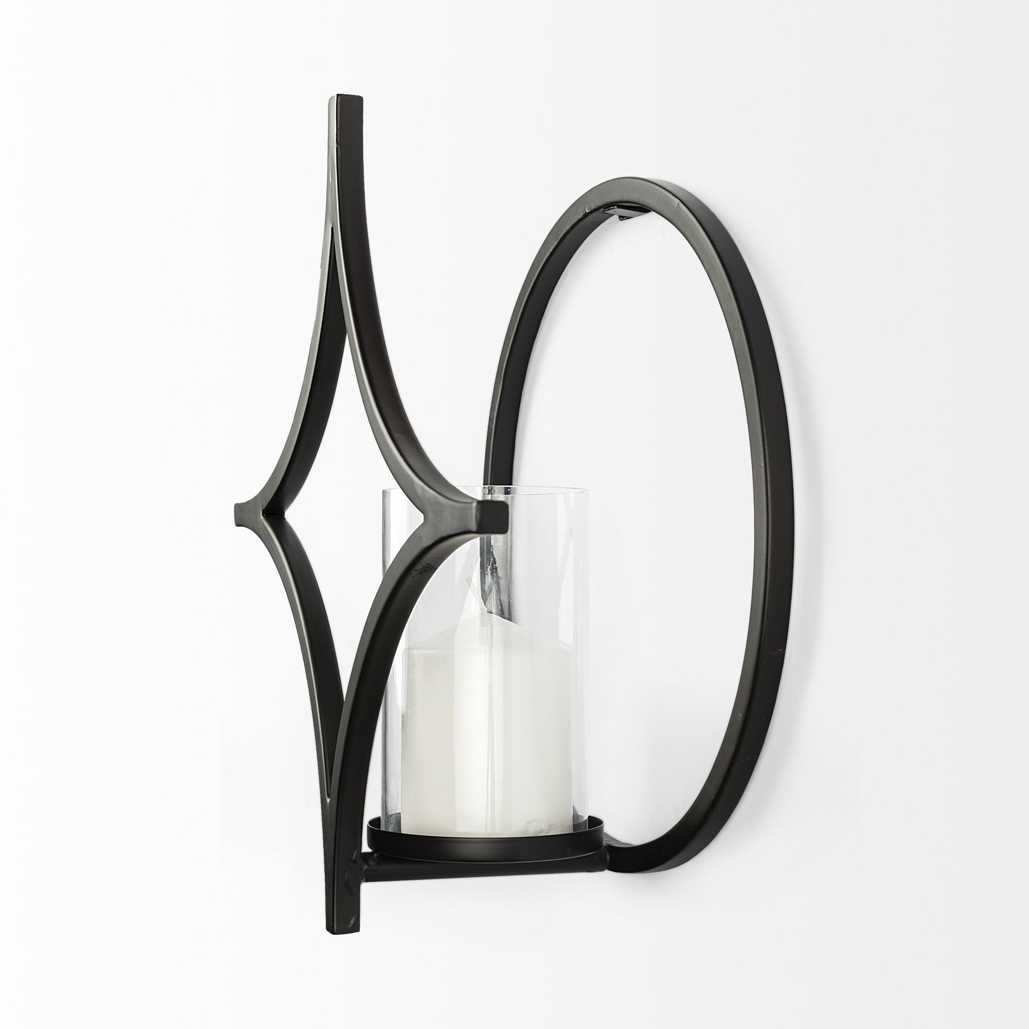 Mercana Lyra I Black Wall Candle Holder