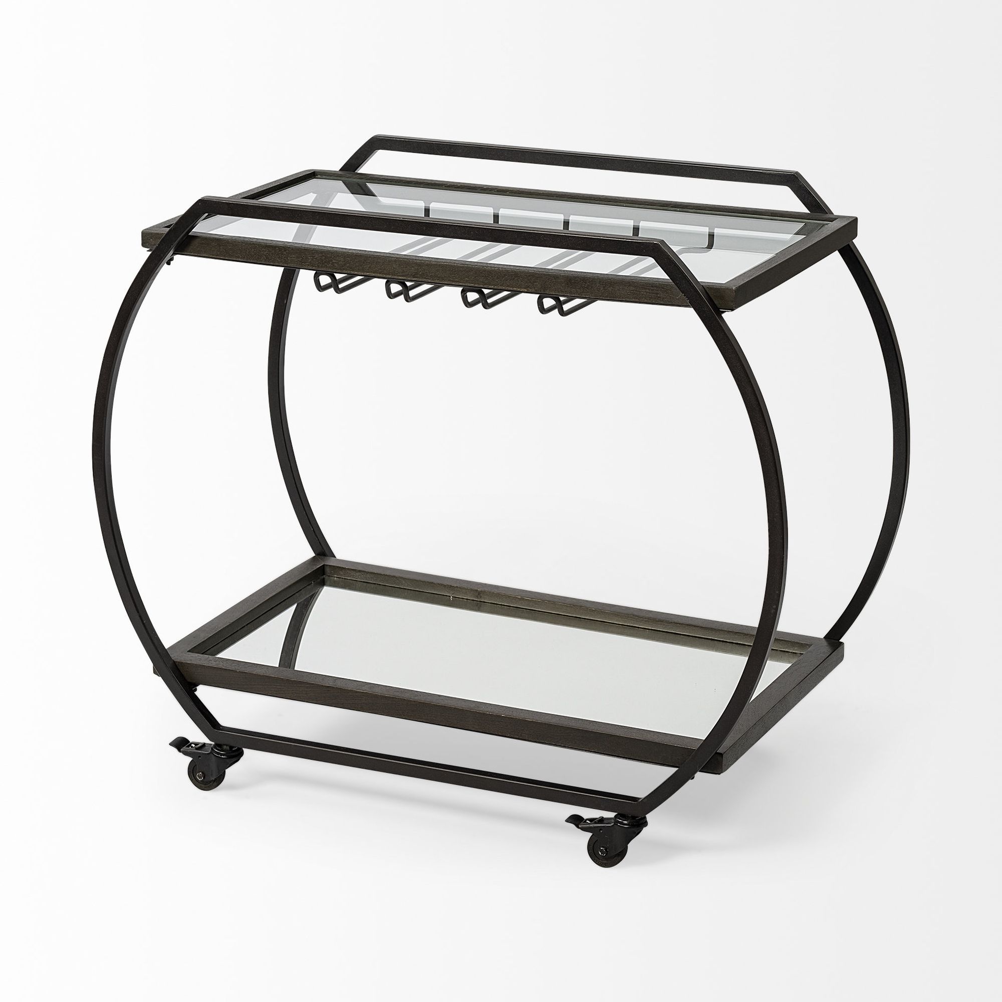 Mercana - Chriselle 2 Tier Bar Cart in Black