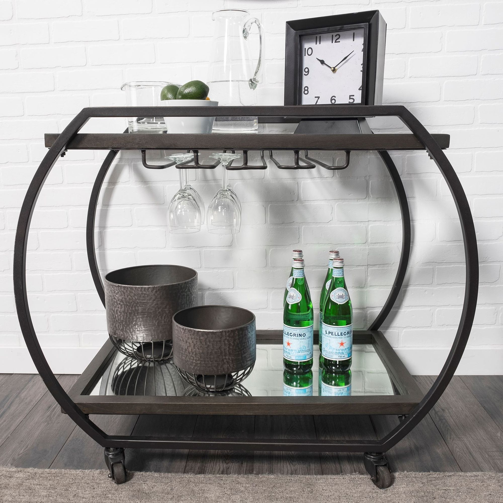 Mercana - Chriselle 2 Tier Bar Cart in Black