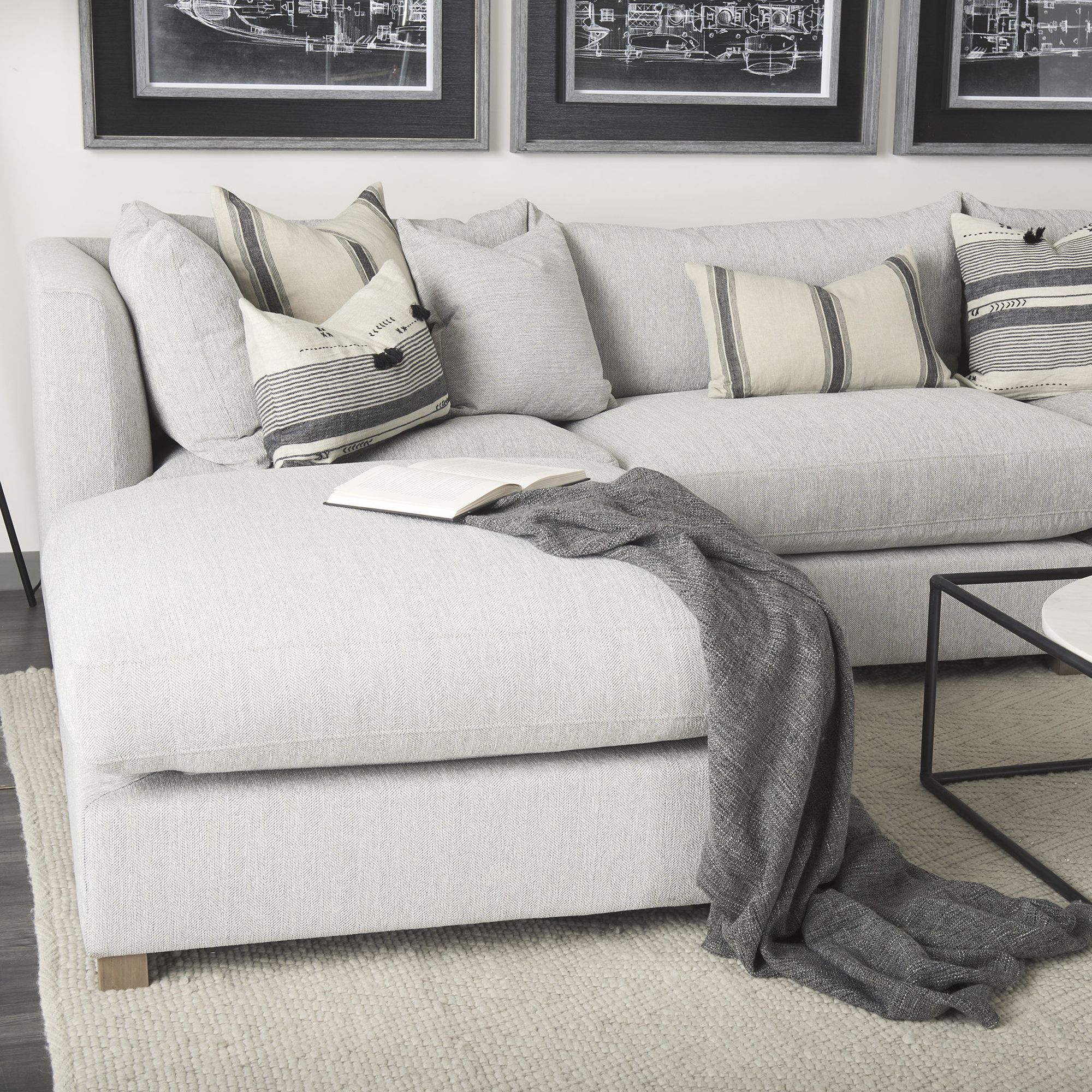 Mercana Valence Large Ottoman Sectional Elements - Light Gray