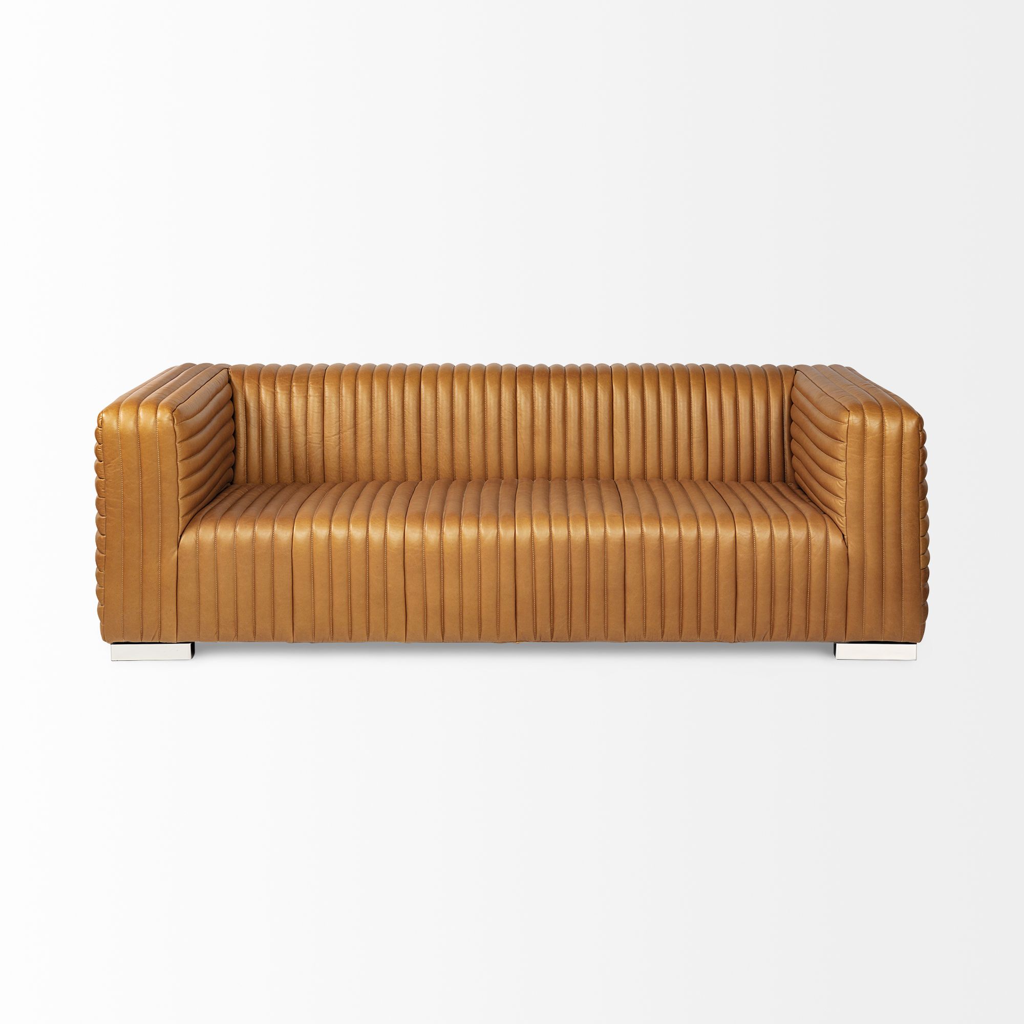 Mercana Ricciardo 86,6" 3 Seater Sofa - Cognac, Leather