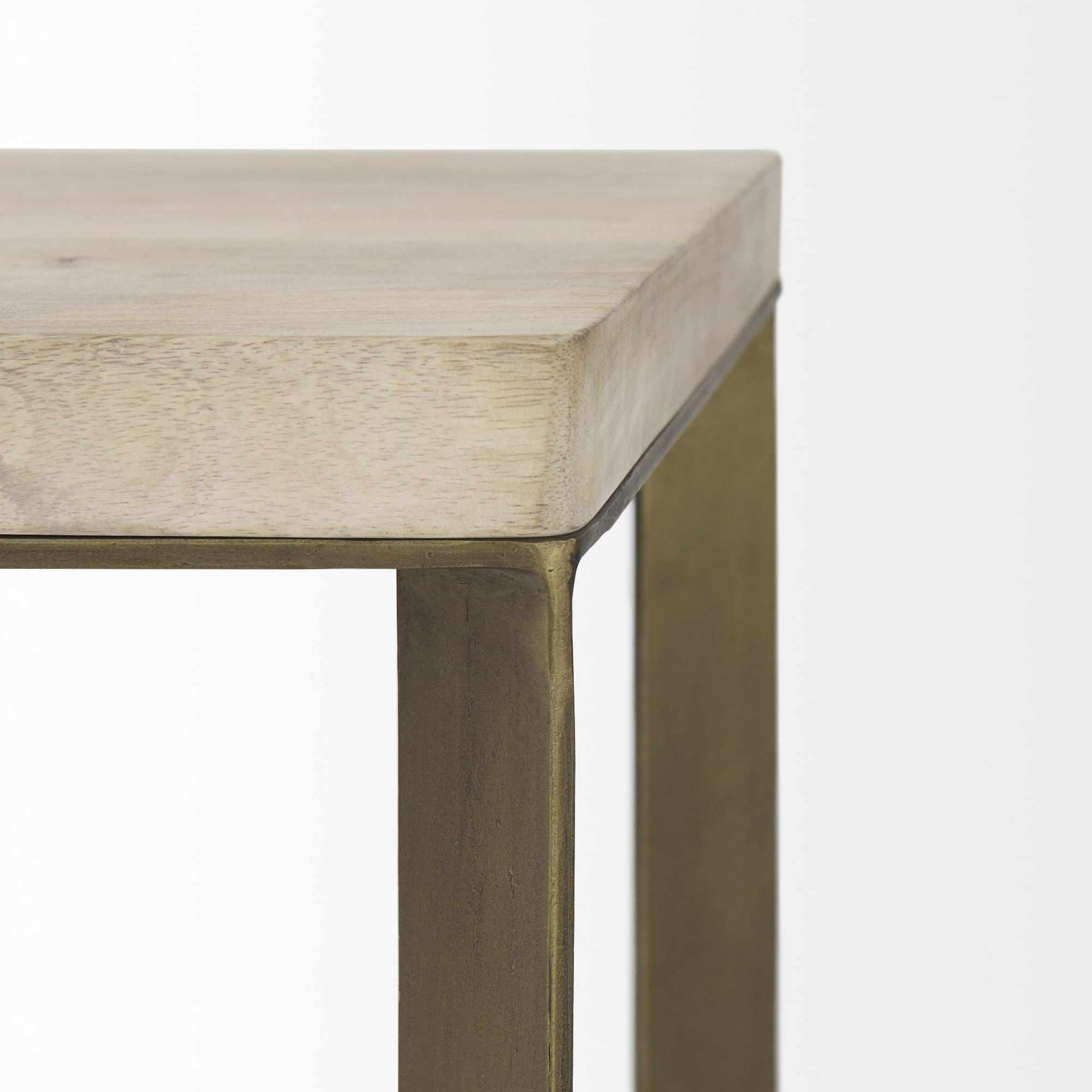 Mercana Faye End Table with Gold Metal Base (Set of 2) - Beige