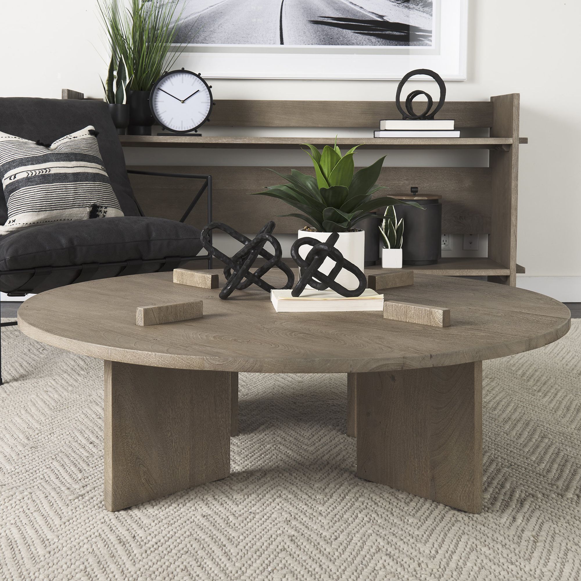 Mercana Aida Round Coffee Table - Light Gray