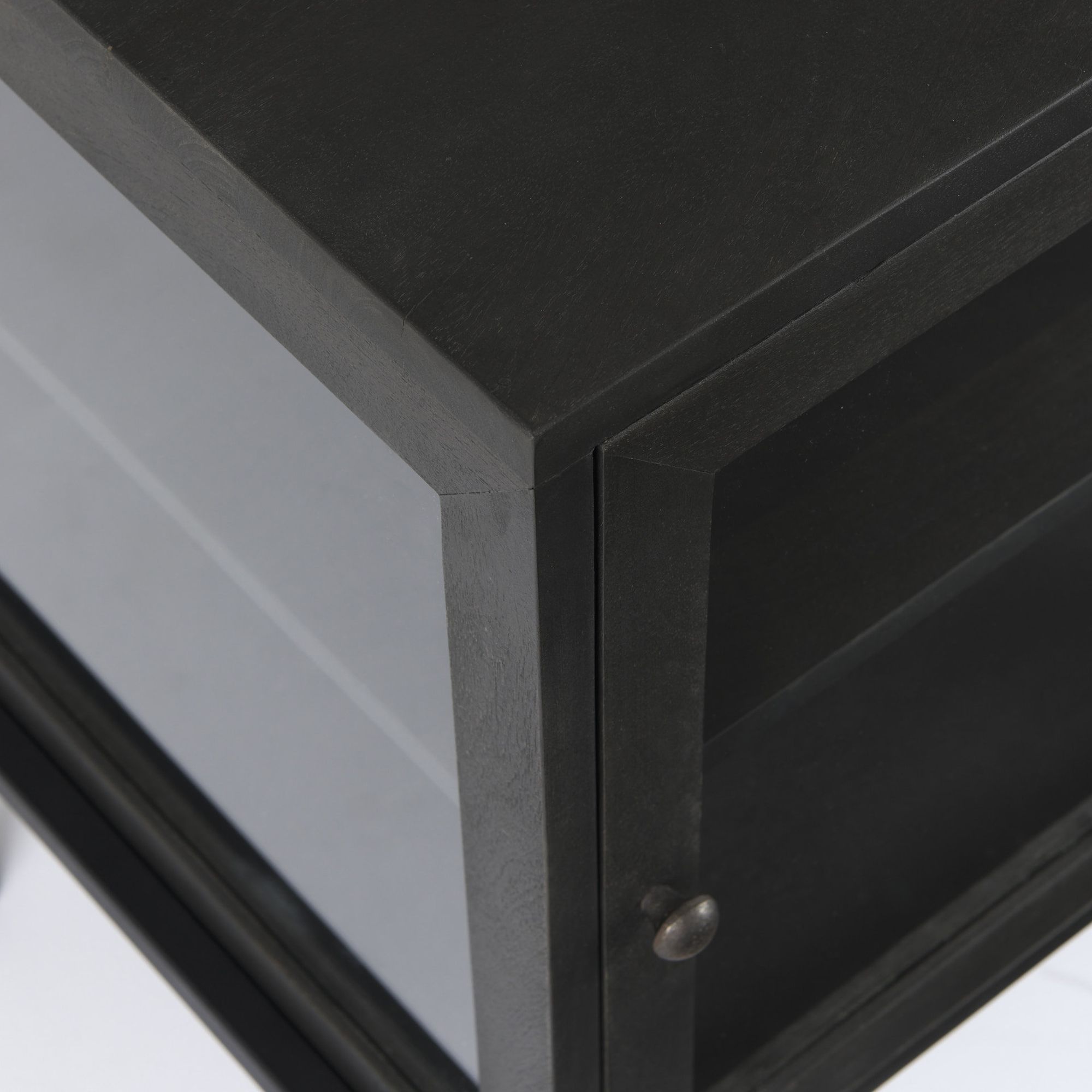 Mercana Arelius End Table with Black Metal Frame - Black