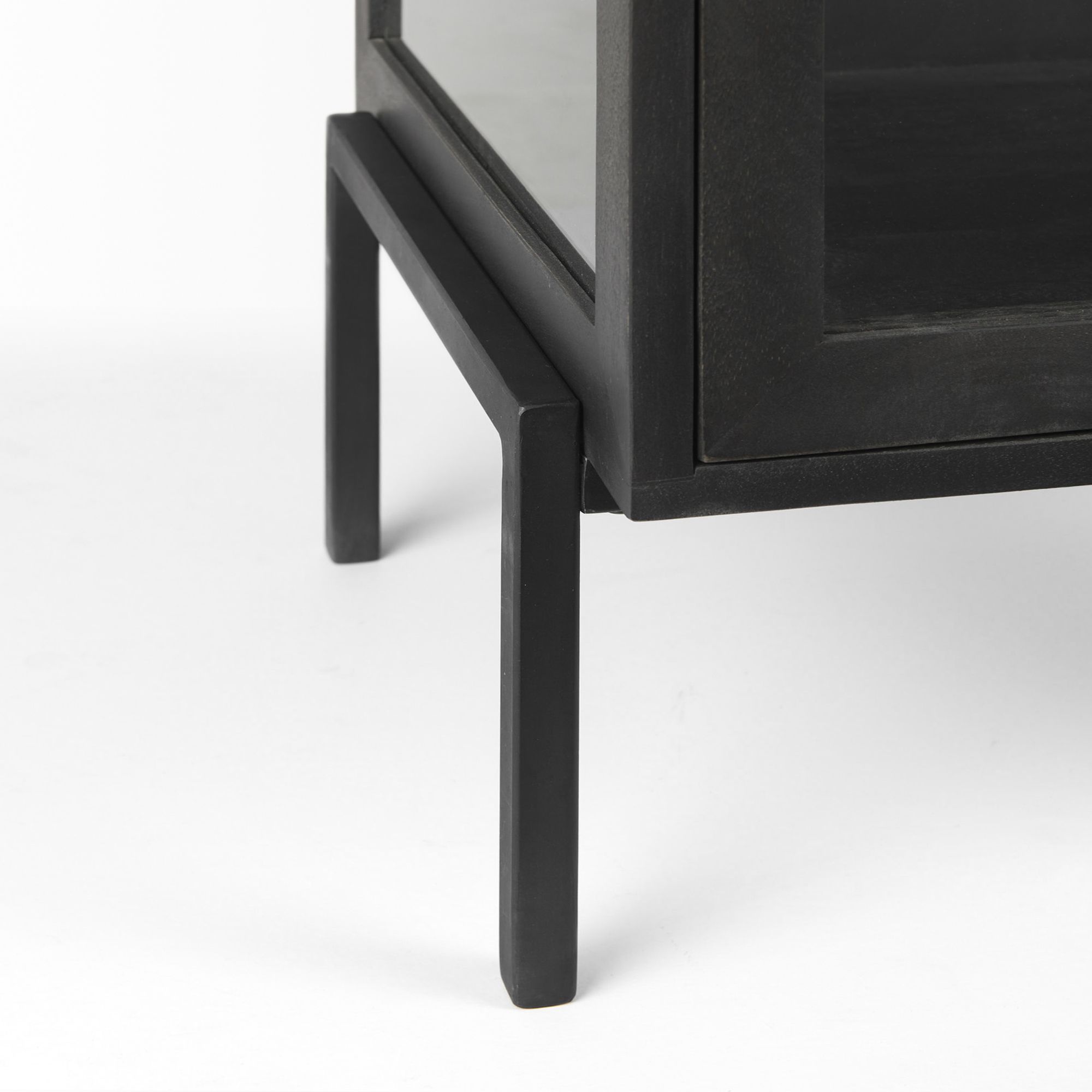 Mercana Arelius End Table with Black Metal Frame - Black