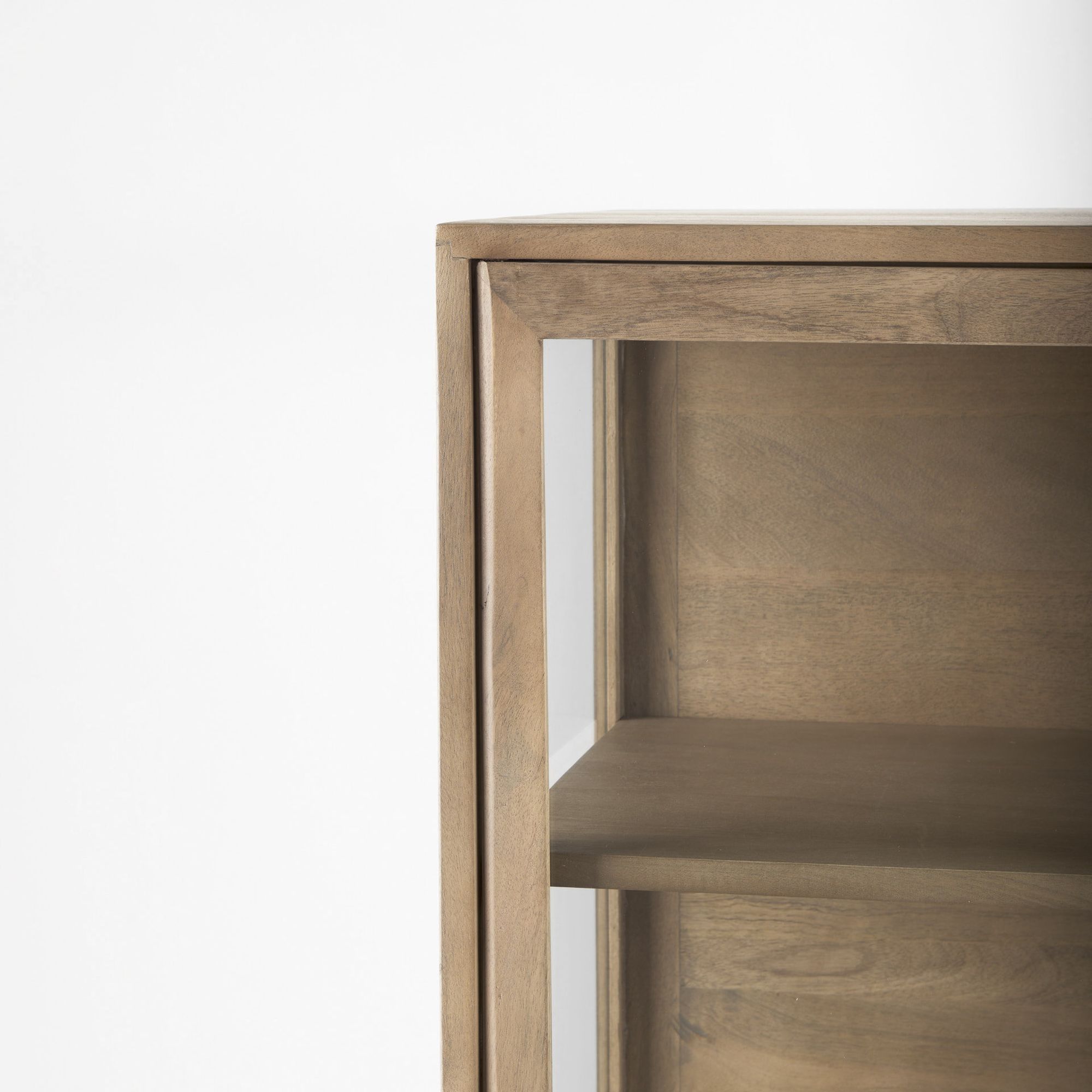 Mercana Arelius Cabinet with Black Metal Base - Light Brown