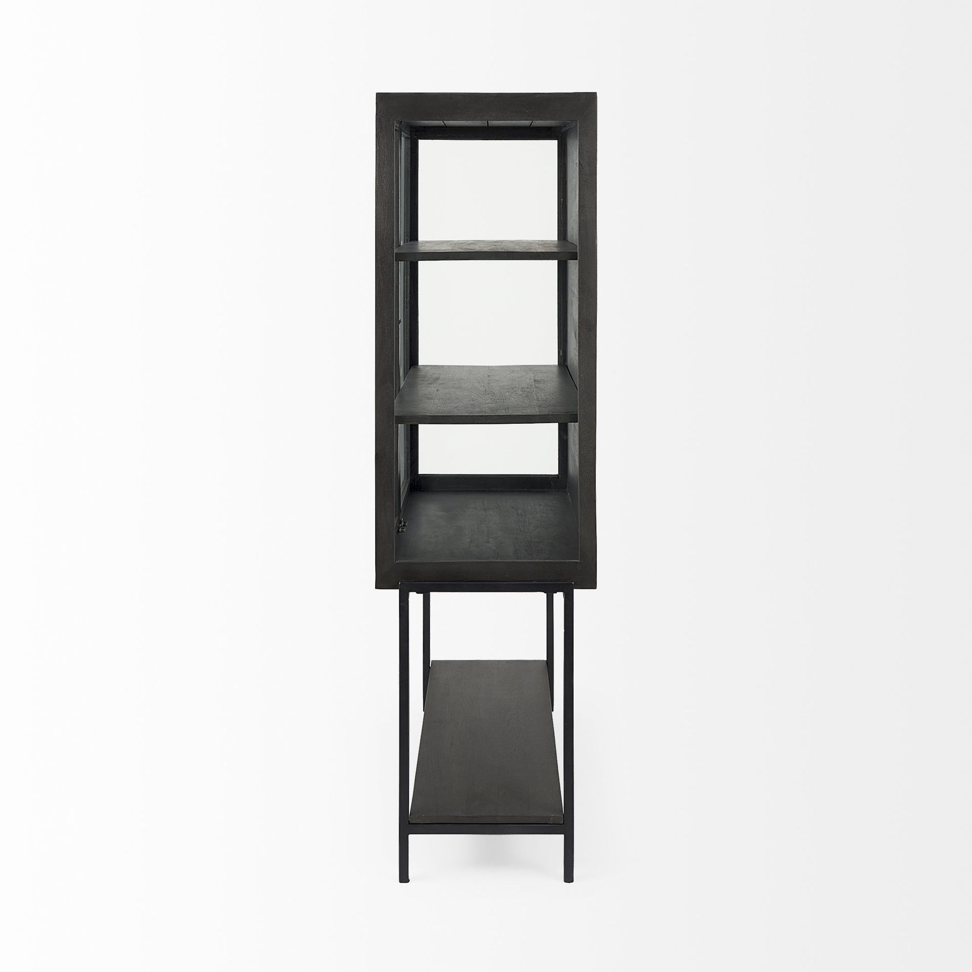 Mercana Arelius Cabinet with Black Metal Base - Black