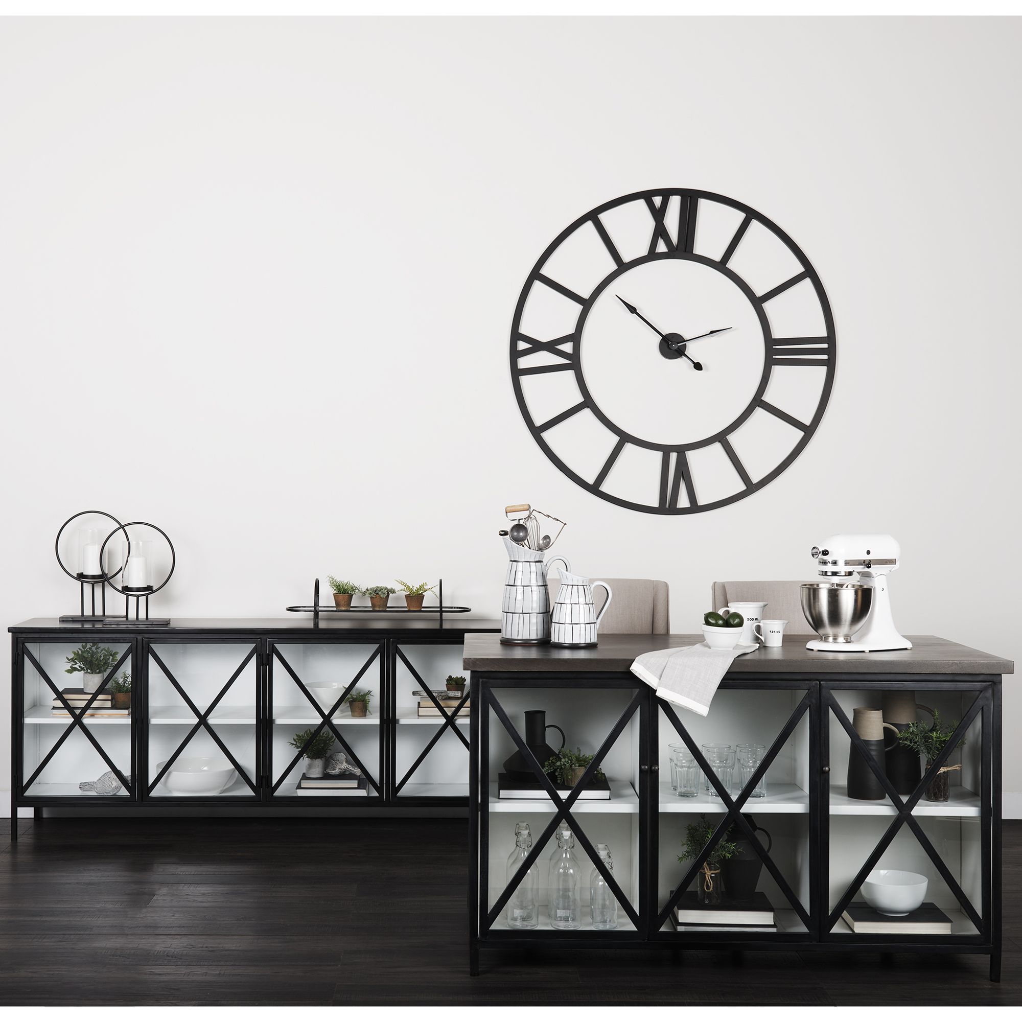 Mercana - Dimitra Kitchen Island with Glass Doors