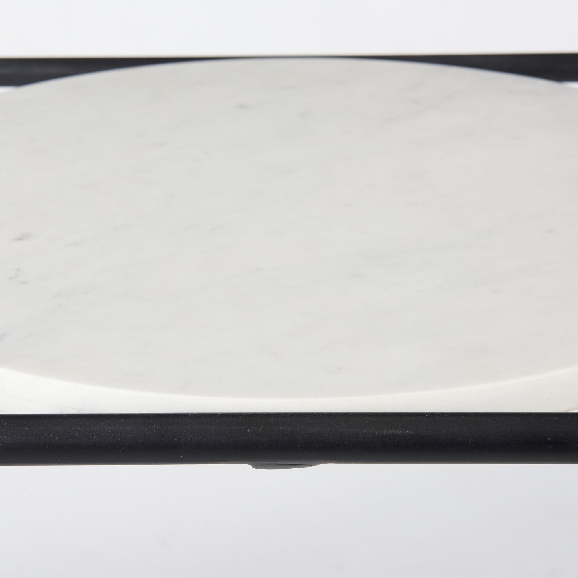 Mercana - Austen Round White Marble Top with Black Metal Frame Side Table