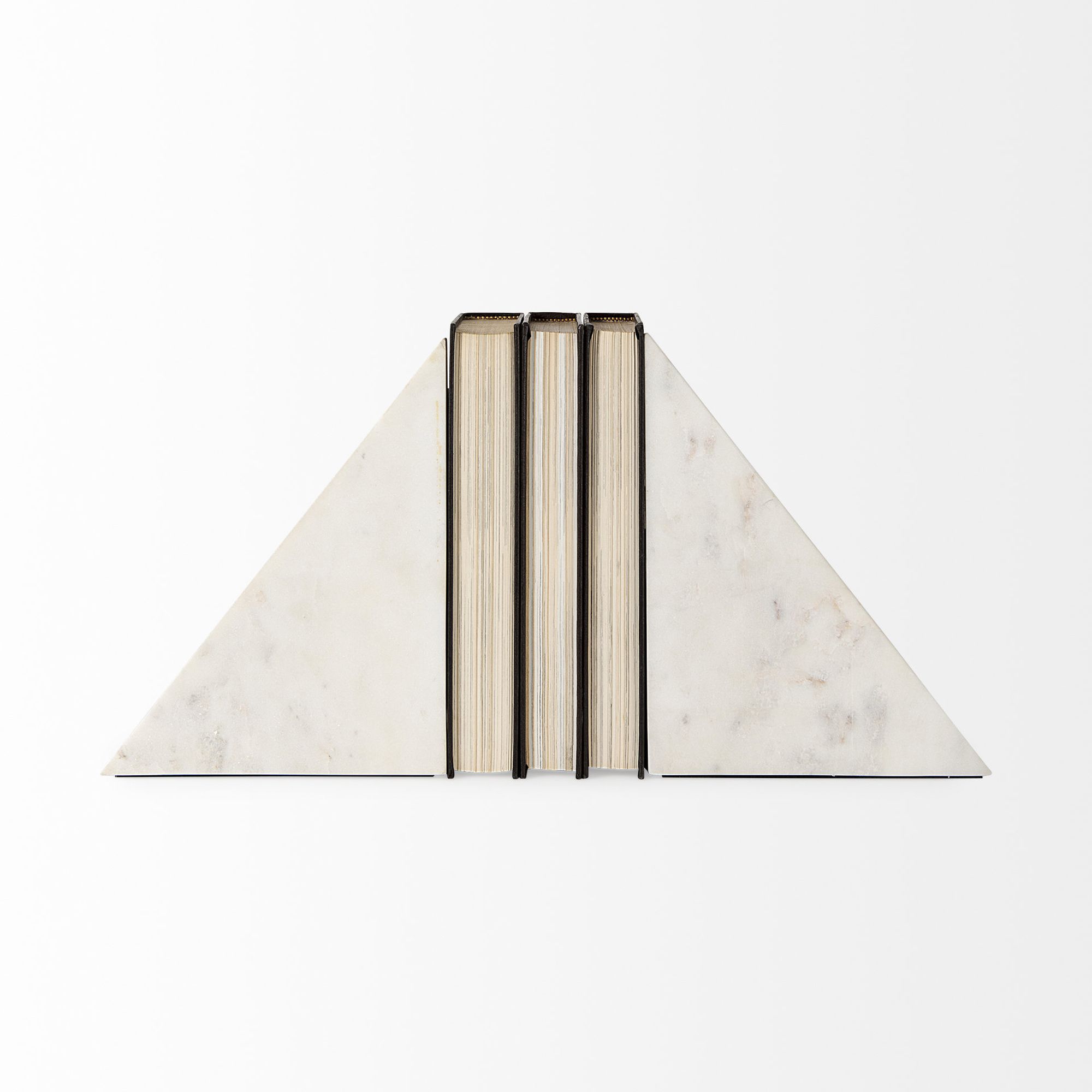 Mercana Sophia Marble Small Book Ends (Set of 2) - White/Black