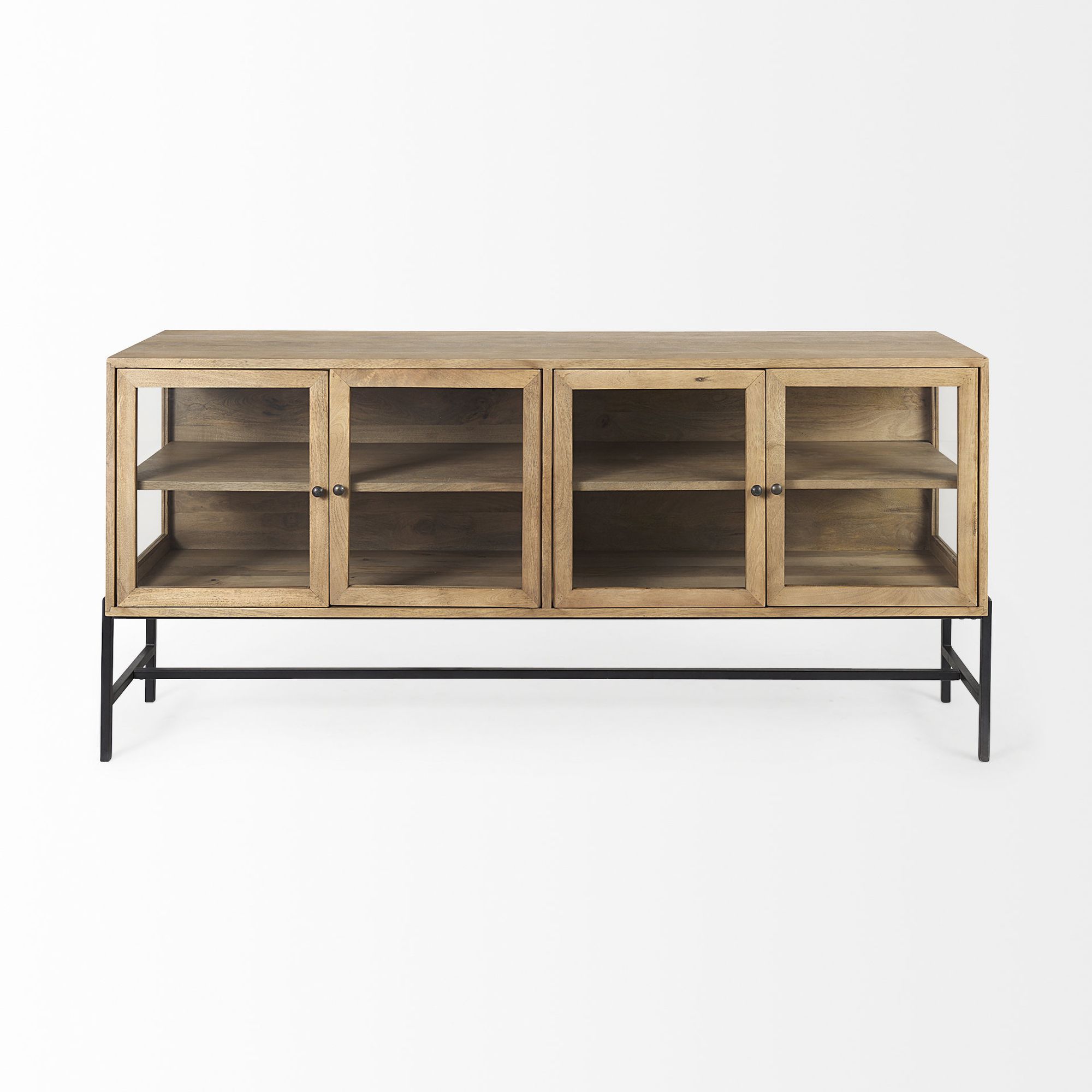 Mercana Arelius 4 Doors Sideboard - Light Brown, Wood