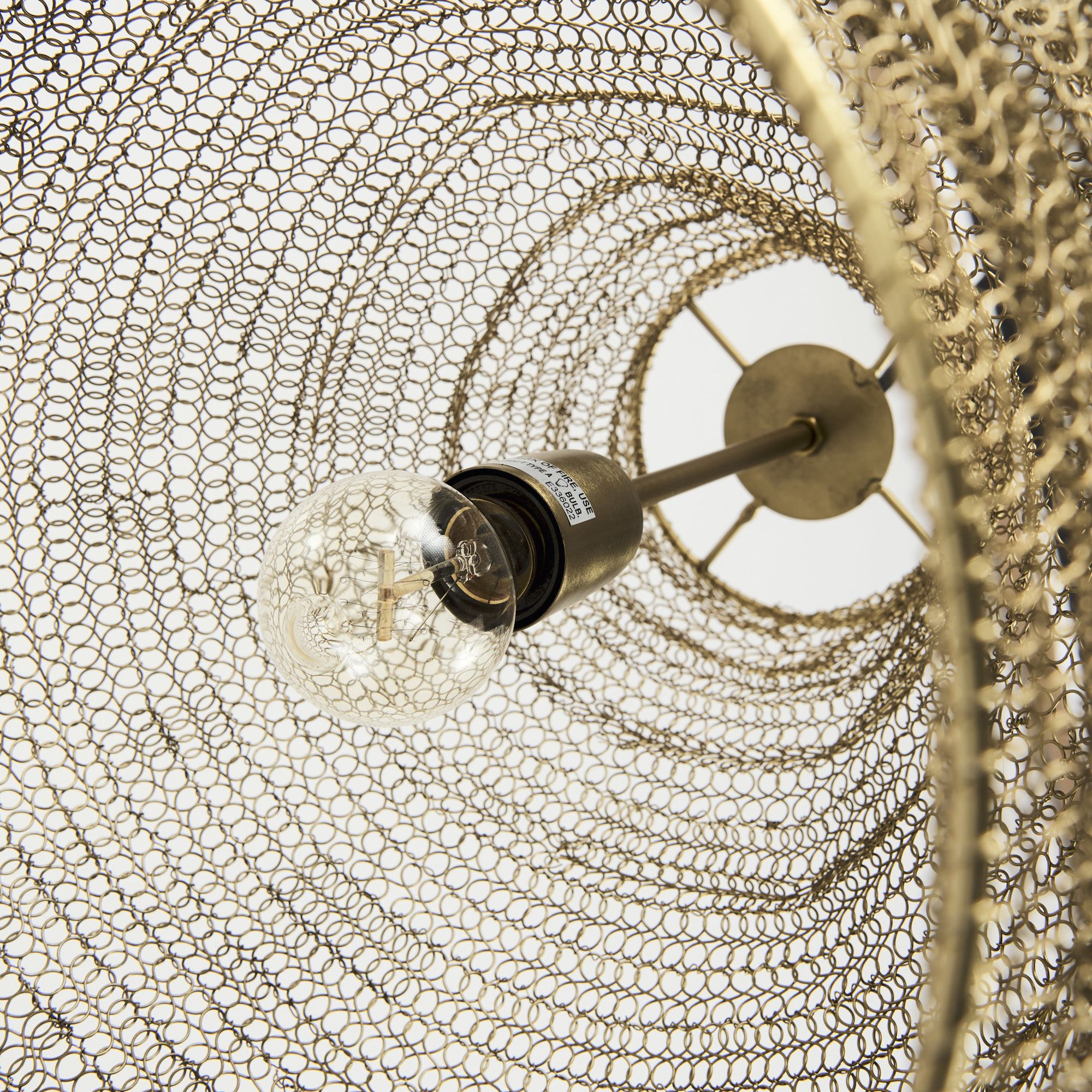 Mercana - Halycon Gold Mesh and Iron Pendant Light