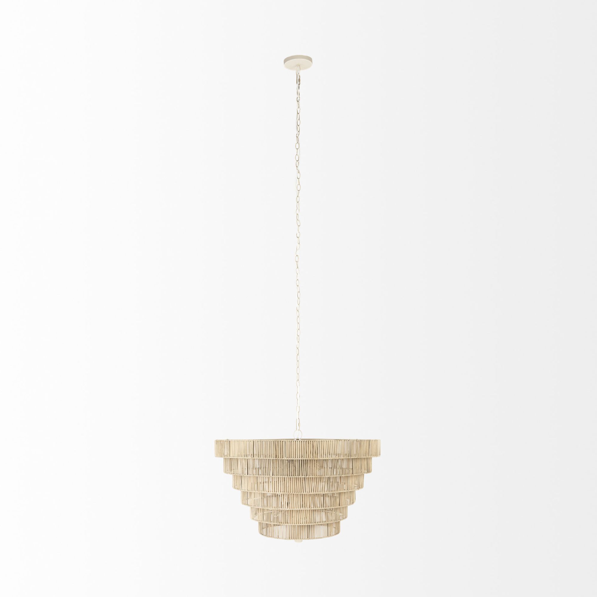 Mercana - Marimba Natural Cane 6 Tier Chandelier