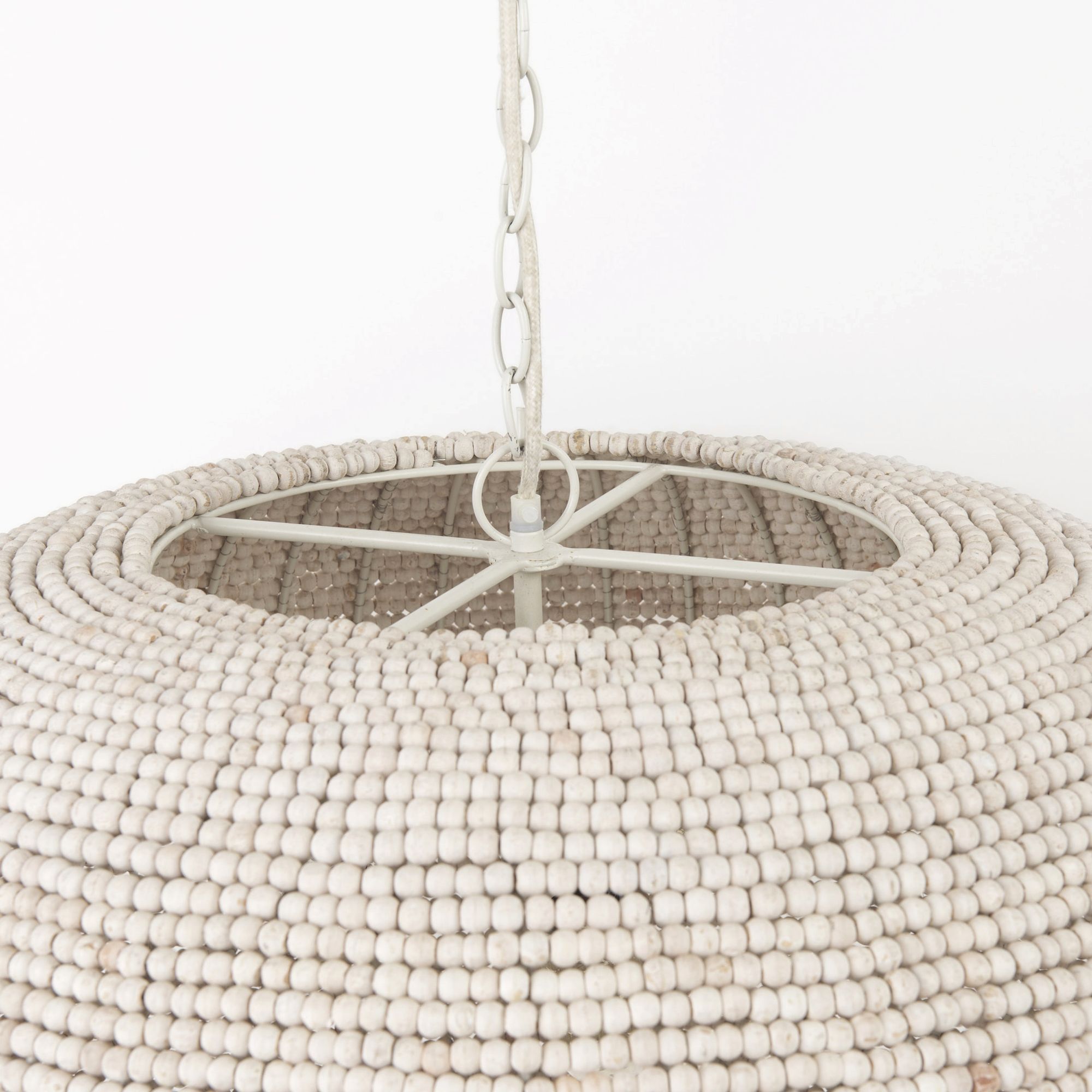 Mercana - Theta White-Washed Beaded Chandelier