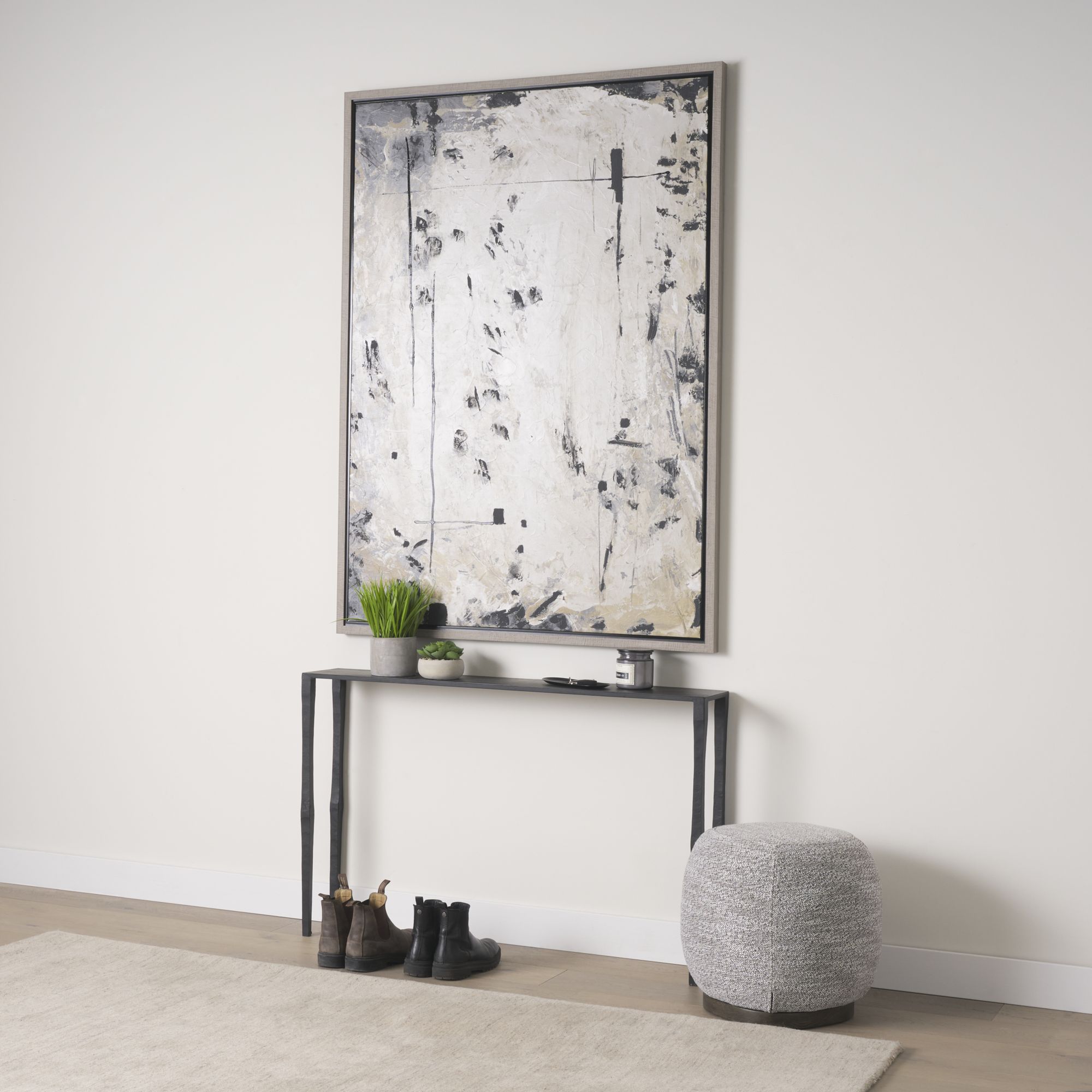 Mercana - Timothy Ebony Black Iron Console Table