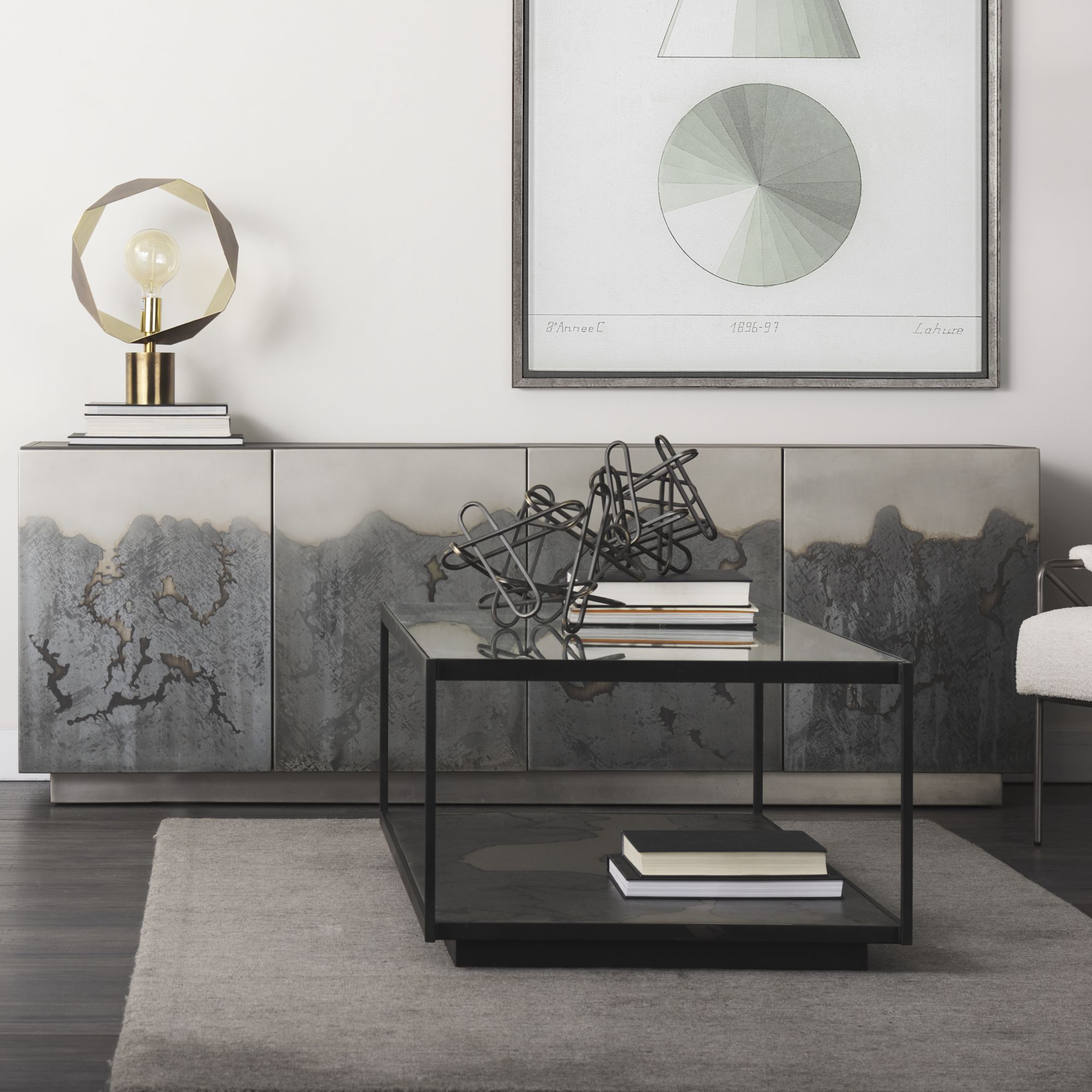 Mercana Roxdale Sideboard - Acid Wash, Metal