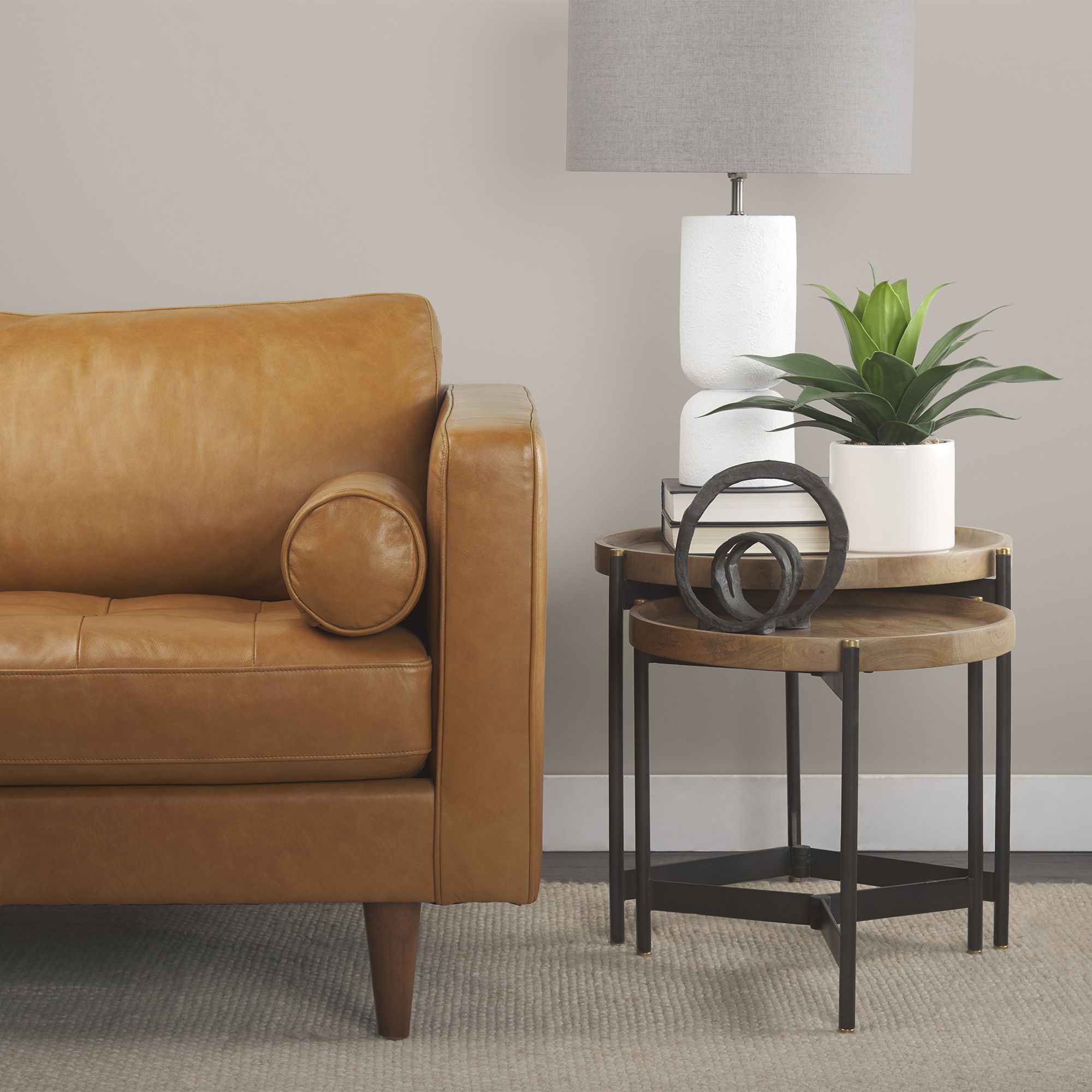 Mercana Marquisa Accent Table (Set of 2) - Light Brown, Wood